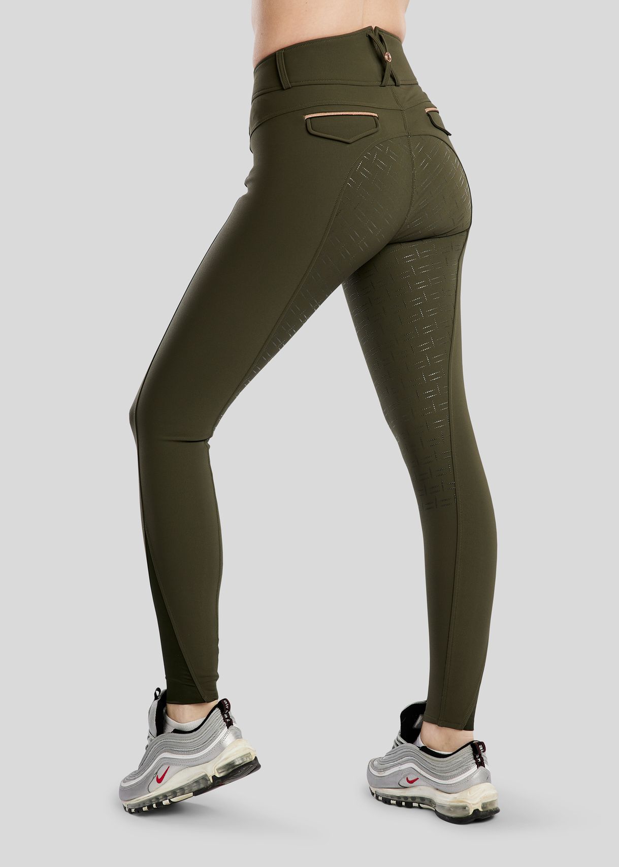 MoGlenda Breeches w. Rosegold Caviar Tape - Fullgrip, Olive 