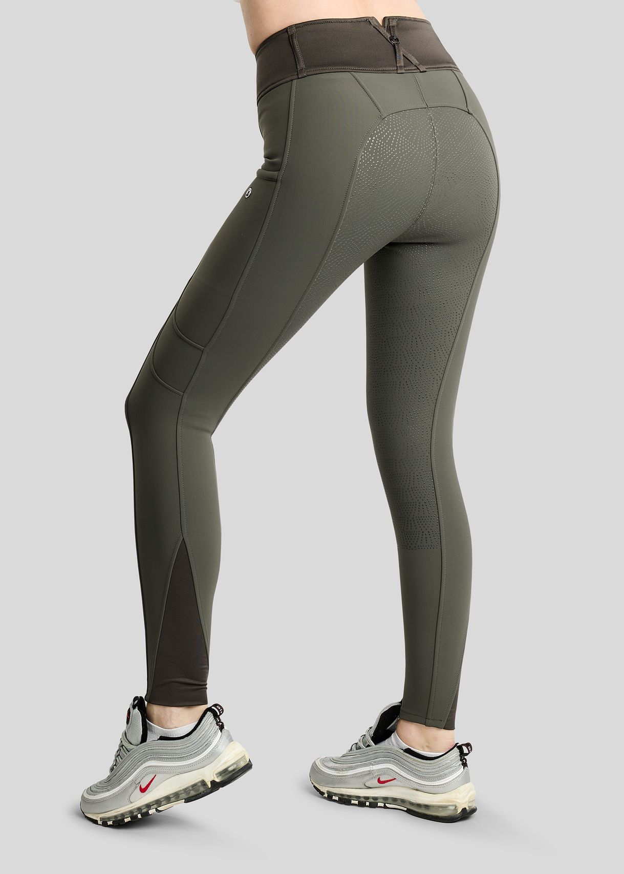 MoAddie Softshell Breeches w. Gun Metal Logo Charm - Fullgrip, Forest Green 