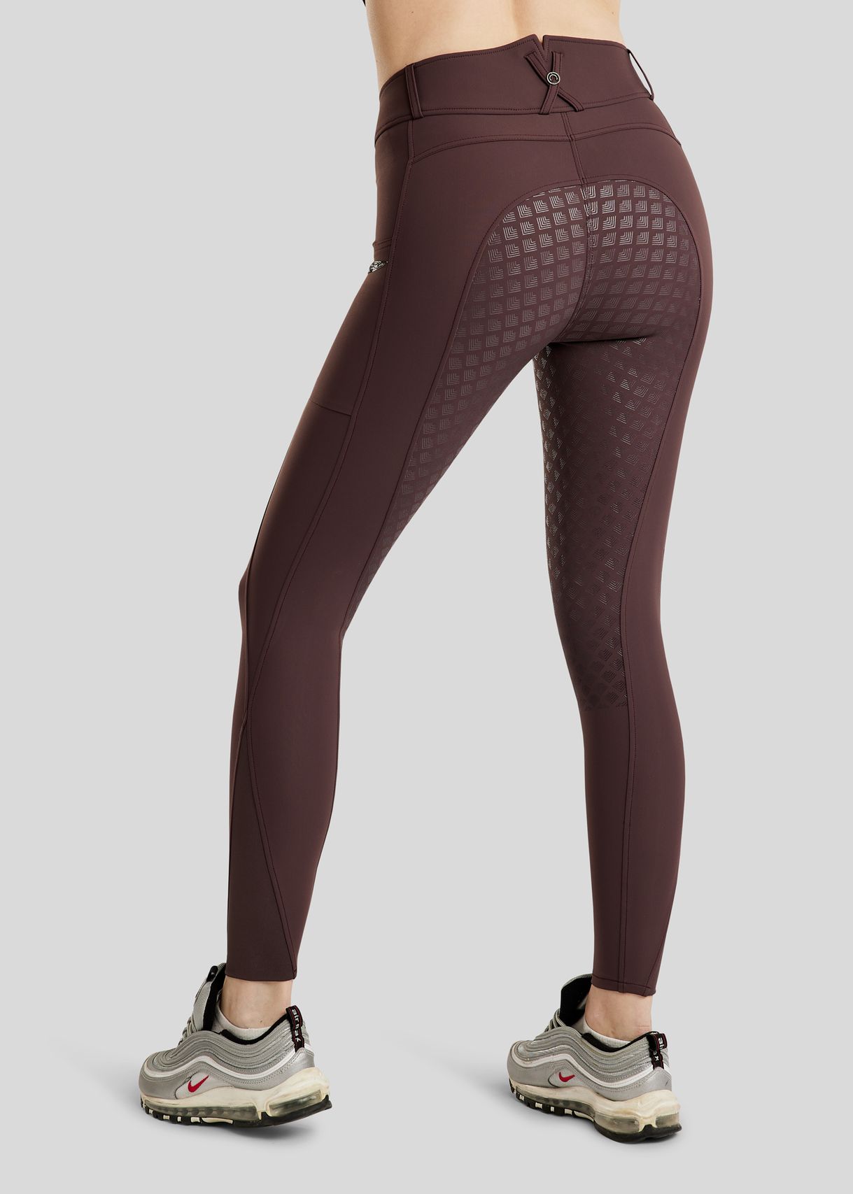 MoEmilia Breeches w. Mixed Grey Crystals - Fullgrip, Black Peony 