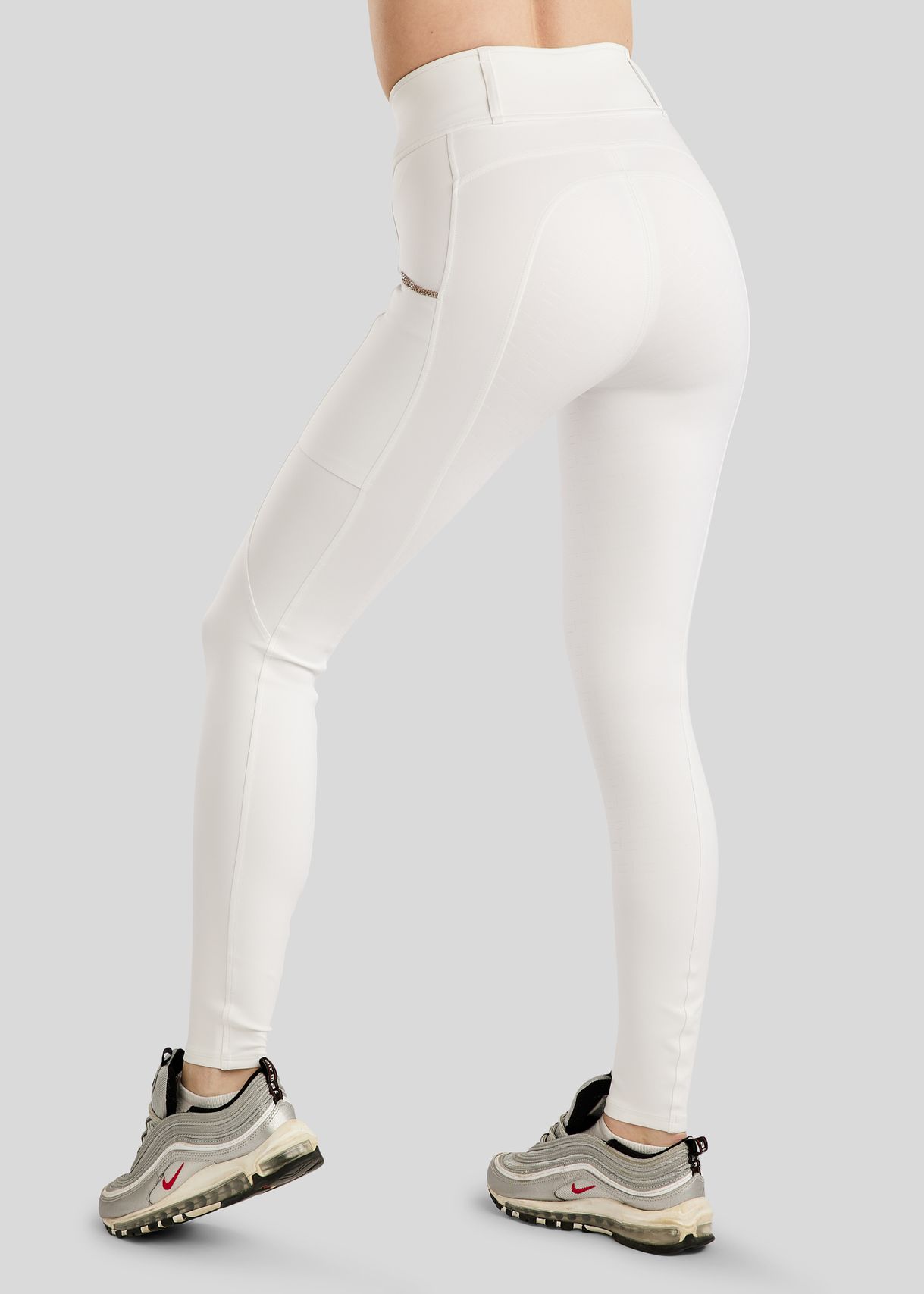 MoLila Pull On w. Champagne Crystals and Crystals Tape - Fullgrip, White