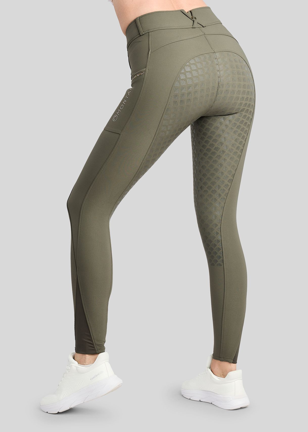 MoVeronica Breeches w. Golden Quartz Caviar Tape and Crystals - Fullgrip, Forest Green 