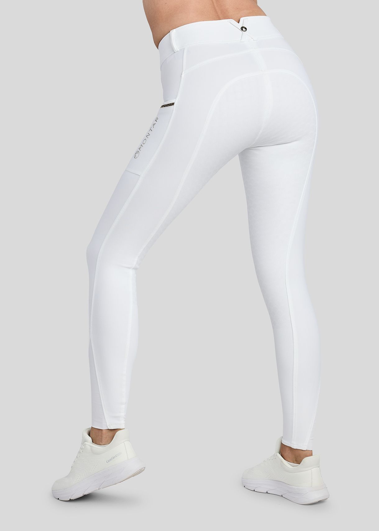 MoVeronica Breeches w. Golden Quartz Caviar Tape and Crystals - Fullgrip, White 