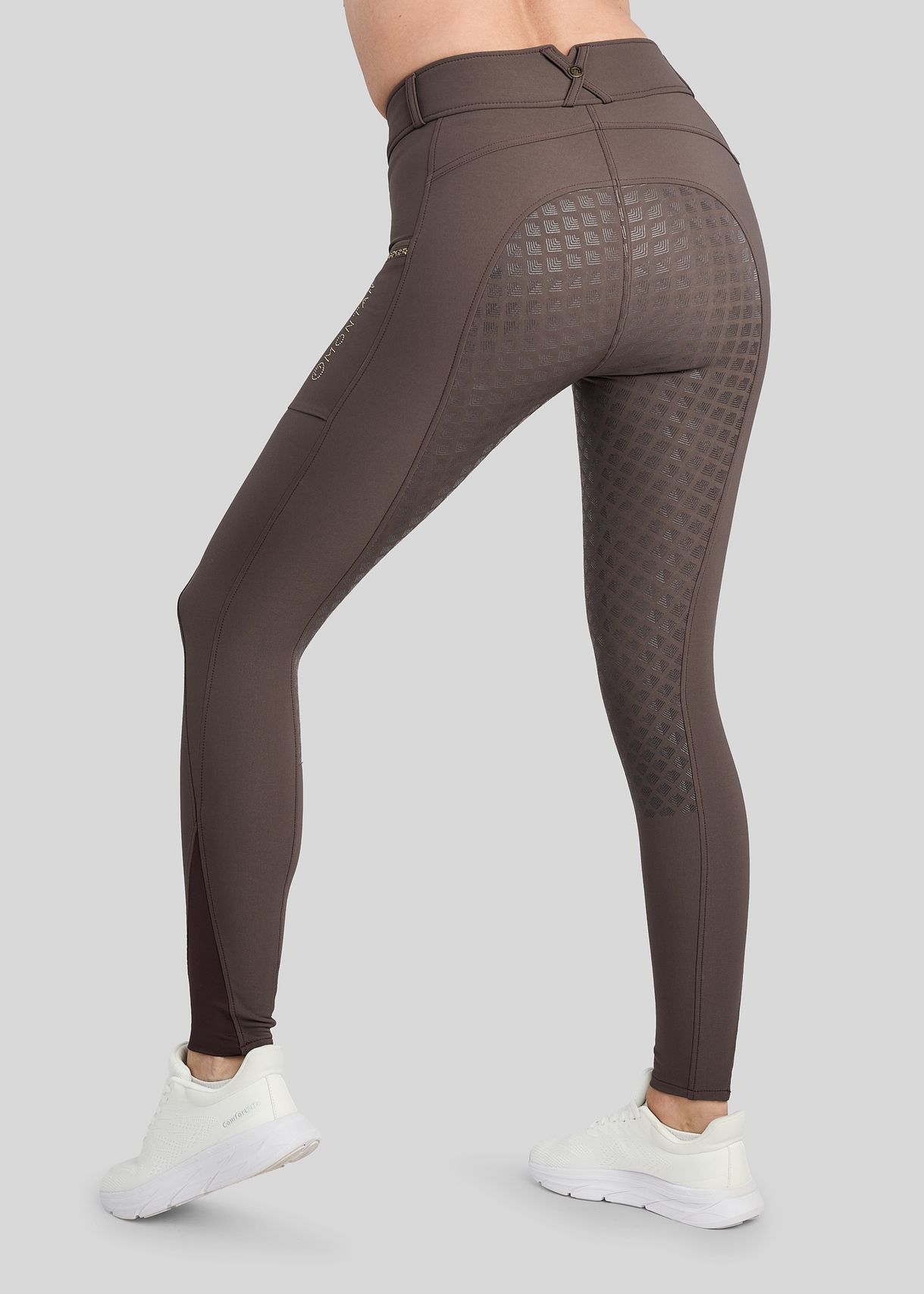 MoVeronica Breeches w. Golden Quartz Caviar Tape and Crystals - Fullgrip, Black Peony 
