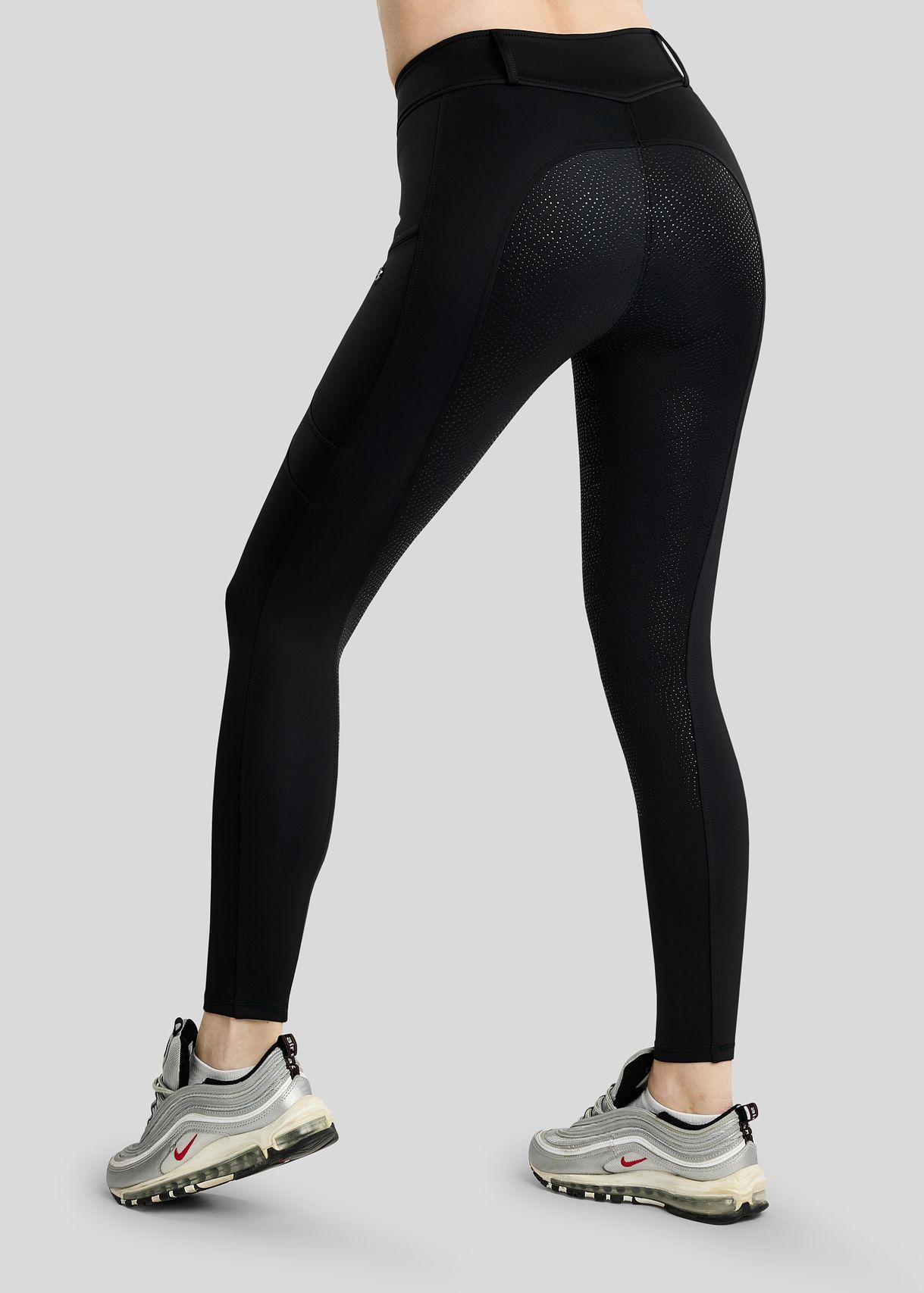 MoAddie Hybrid Thermo Tights w. Gun Metal Logo - Fullgrip, Black 