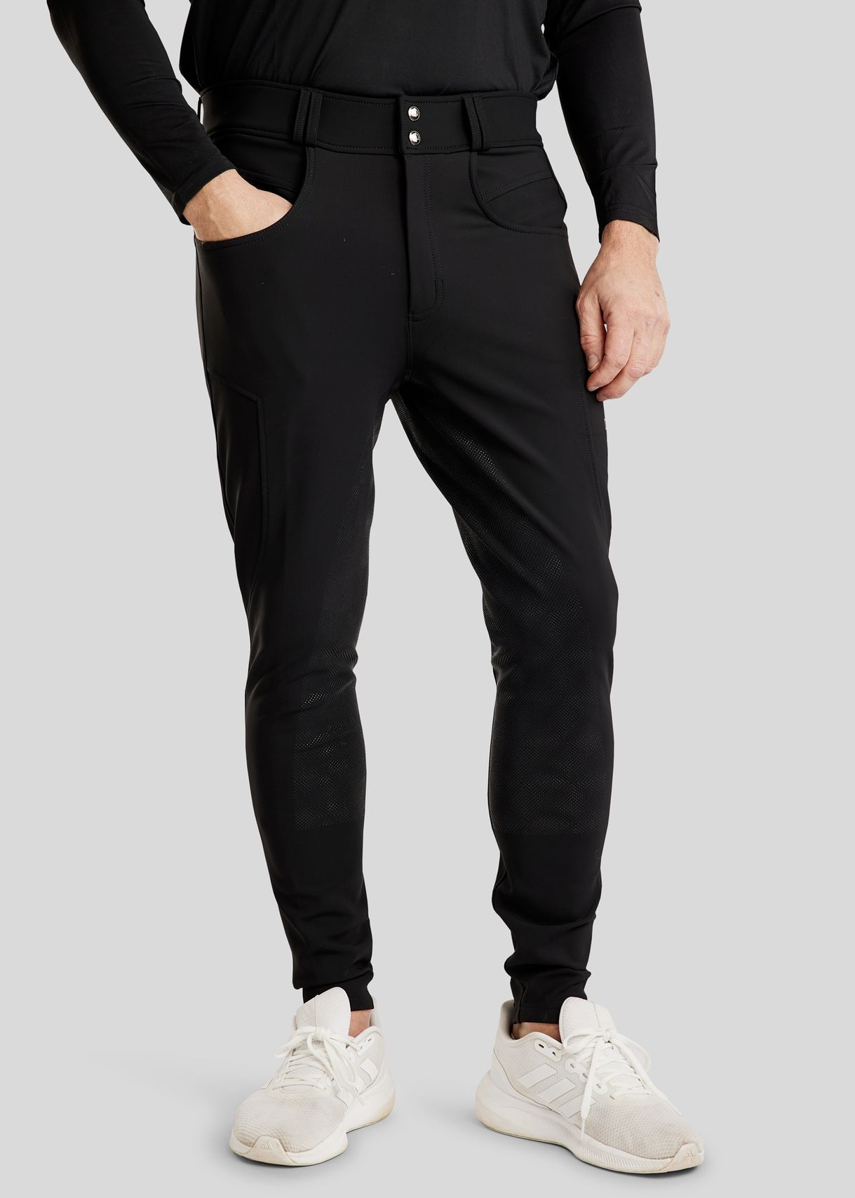 MoPeter Herre Softshell Ridebukser - Fuldgrip, Sort 