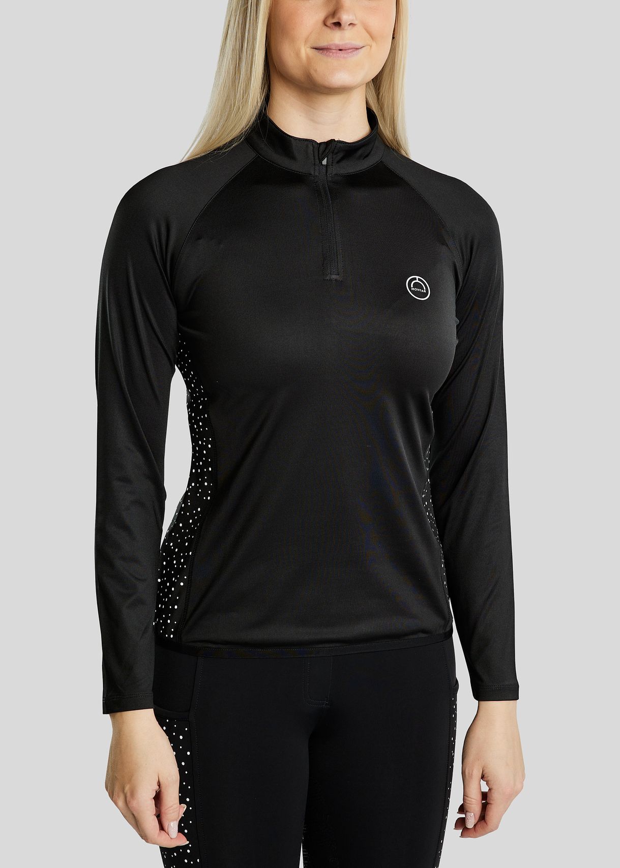 MoEsta Long Sleeved Thermo Polo w. Reflective Print - Black 