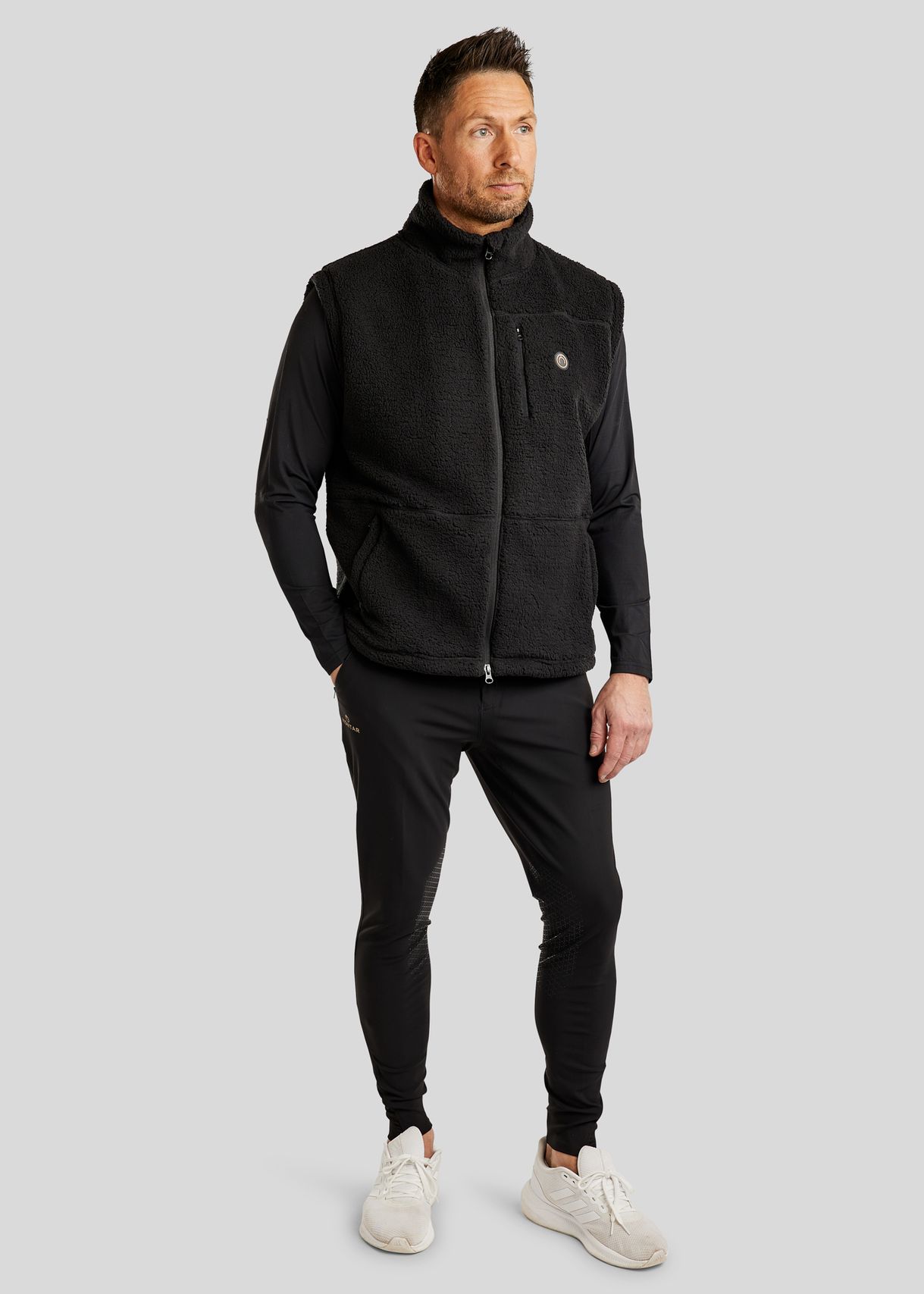 MoCharlie Herre Teddy Vest - Sort 