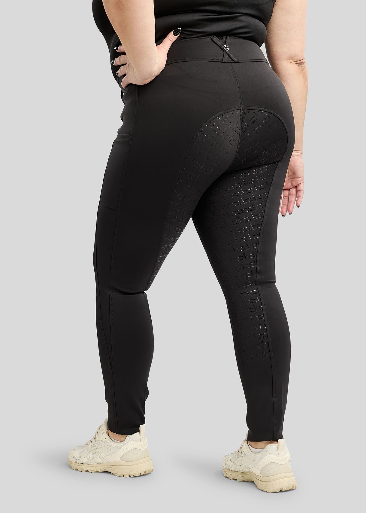 CURVE MoFlair Breeches w. Phone Pockets and Gun Metal Crystals - Fullgrip, Black