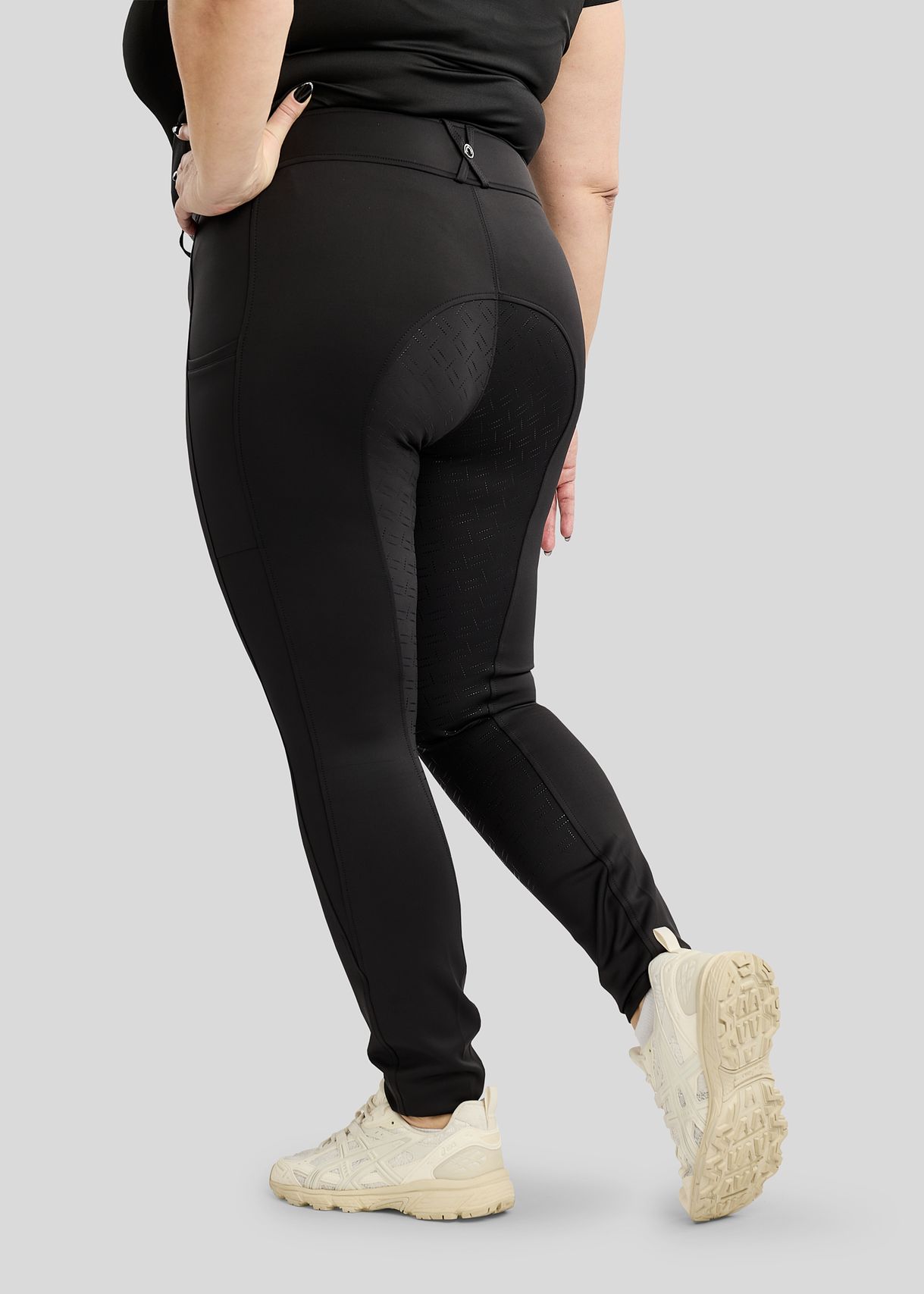 CURVE MoFree Breeches w. Gun Metal Print - Fullgrip, Black