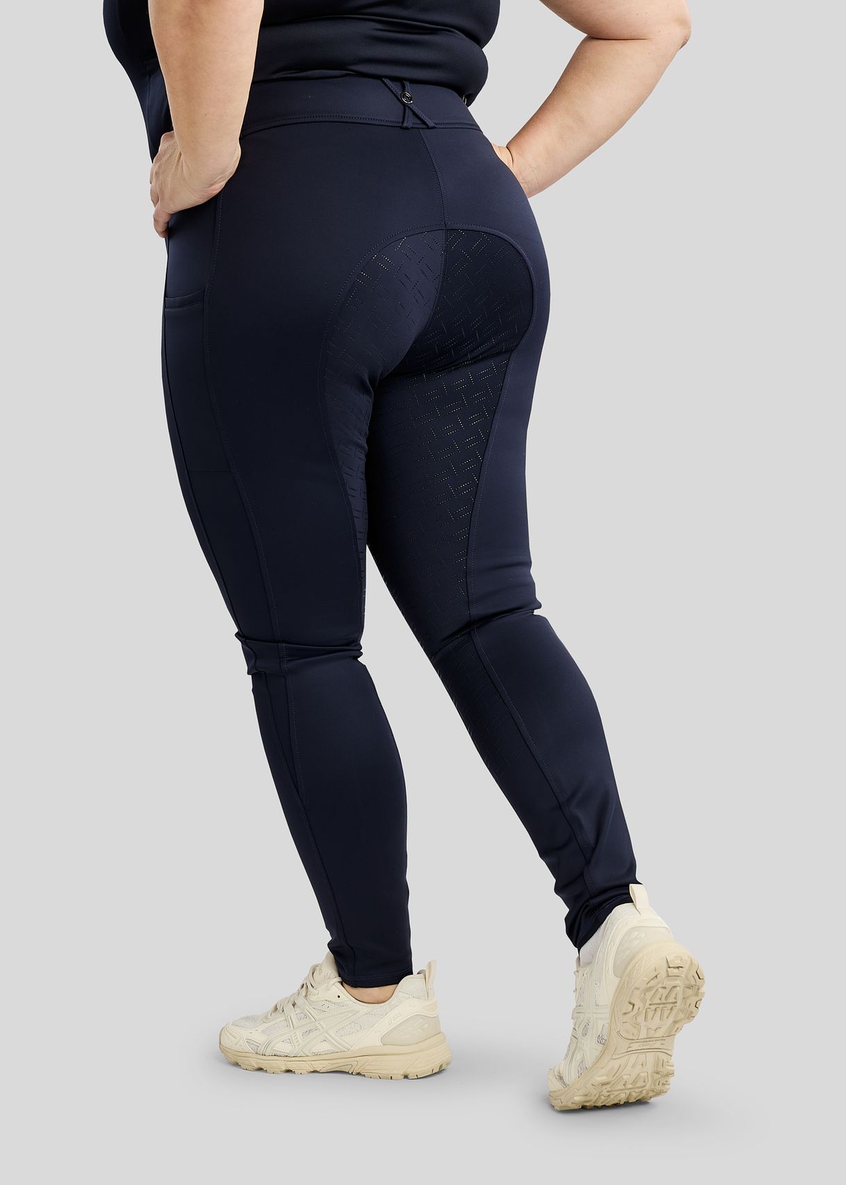 CURVE MoFree Breeches w. Gun Metal Print - Fullgrip, Navy
