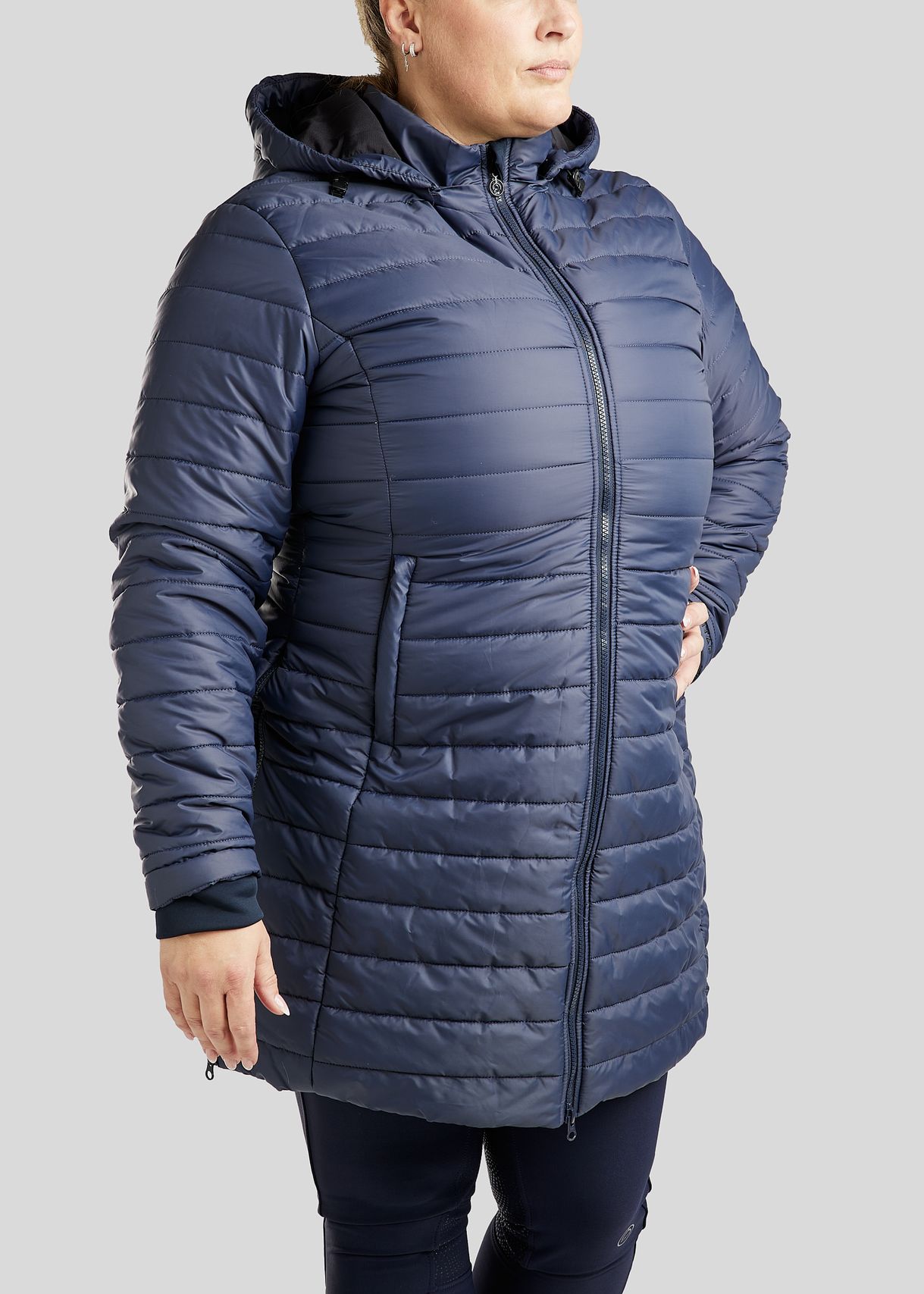 CURVE MoKately Long Quilted Jakcet - Navy 