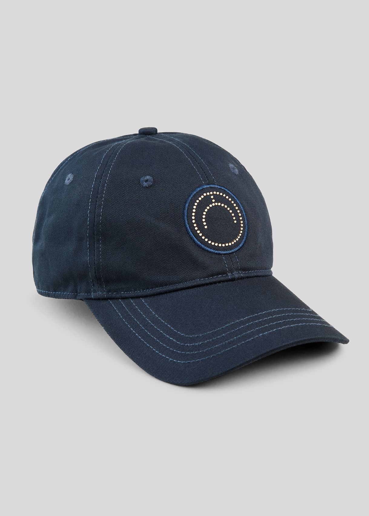 Cap w. Beige Crystal Logo - Navy