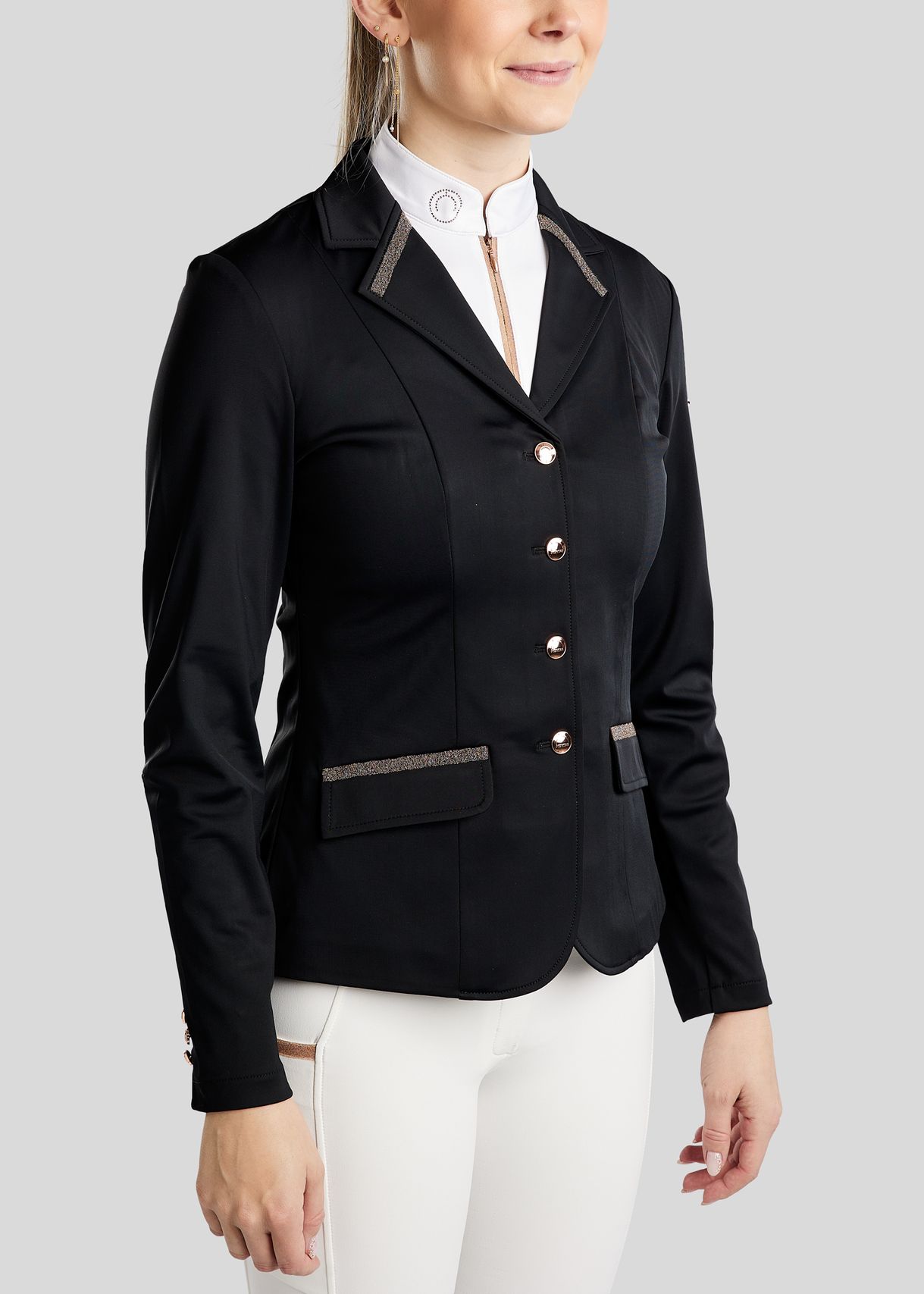 MoGlenda Softshell Competition Jacket w. Rosegold Caviar Tape - Black 