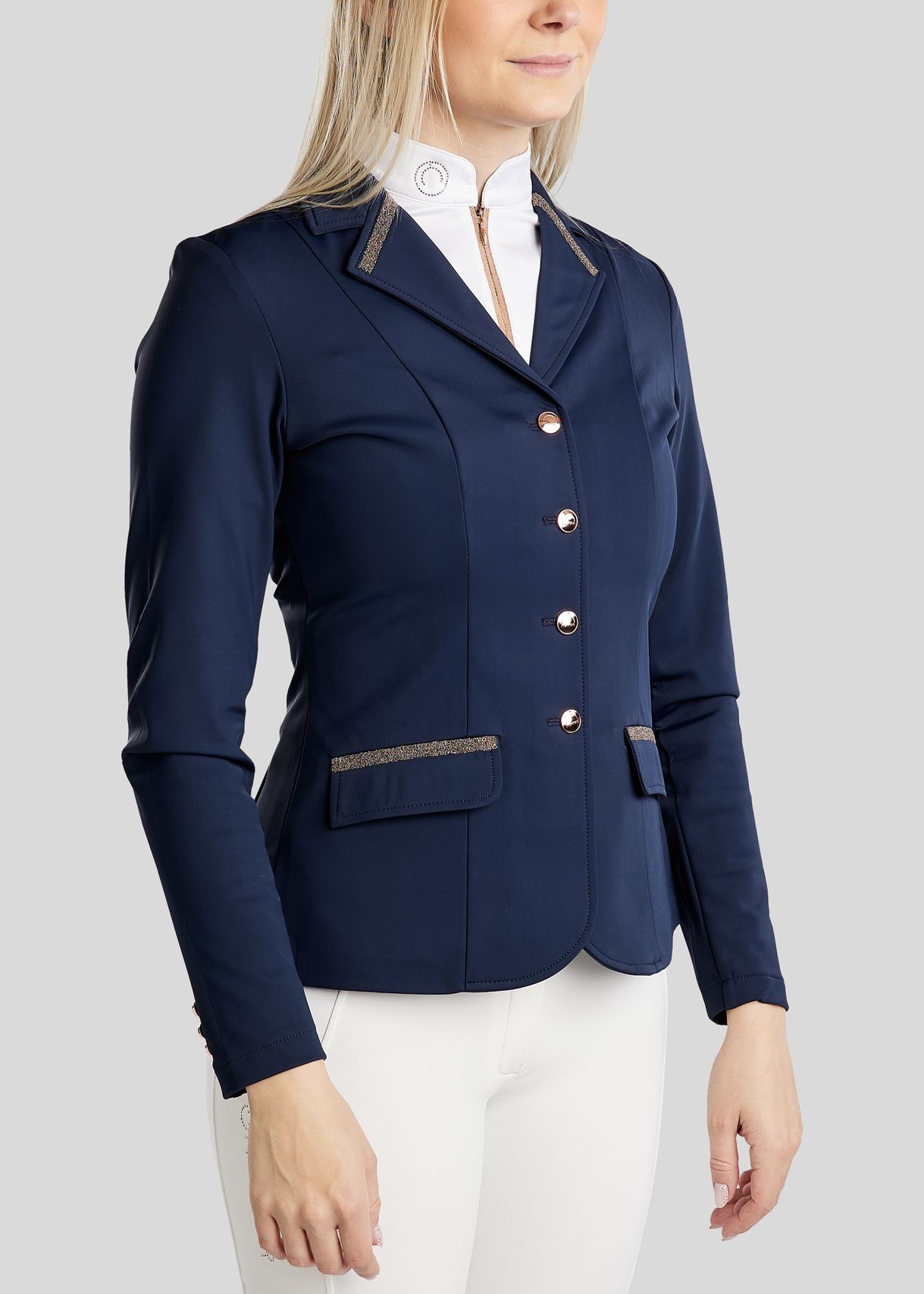 MoGlenda Softshell Competition Jacket w. Rosegold Caviar Tape - Navy 