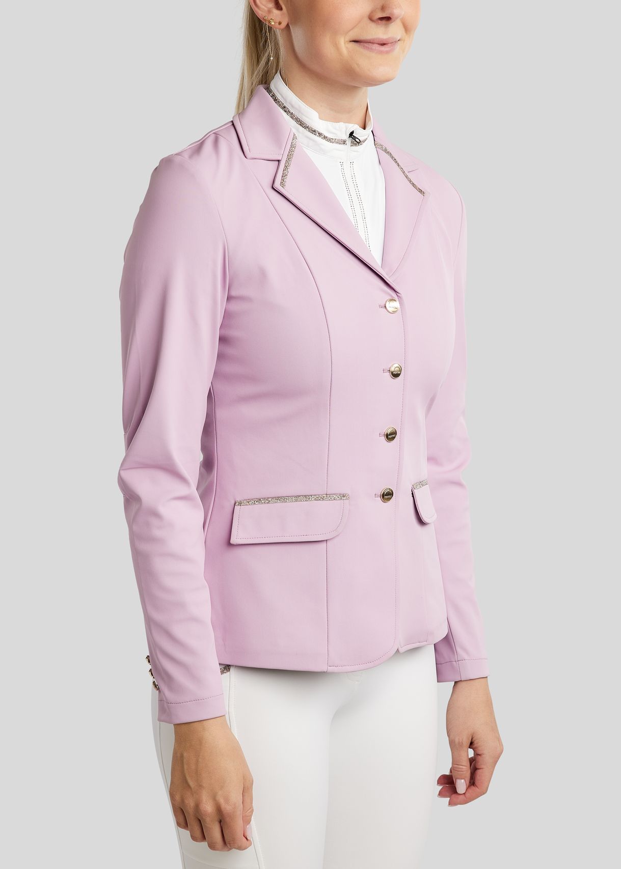 MoLila Competition Jacket w. Champagne Crystal Tape - Candy Pink