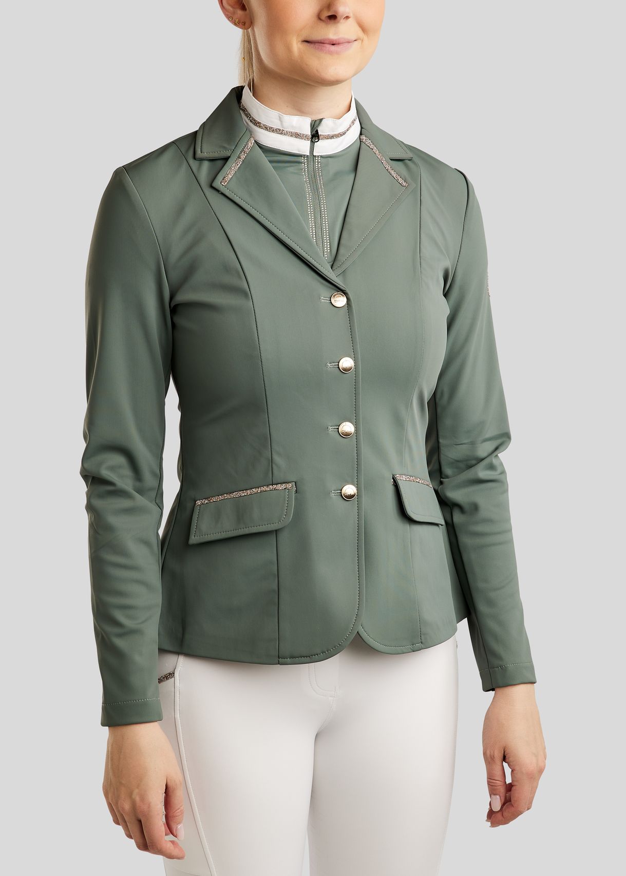 MoLila Competition Jacket w. Champagne Crystal Tape - Jade
