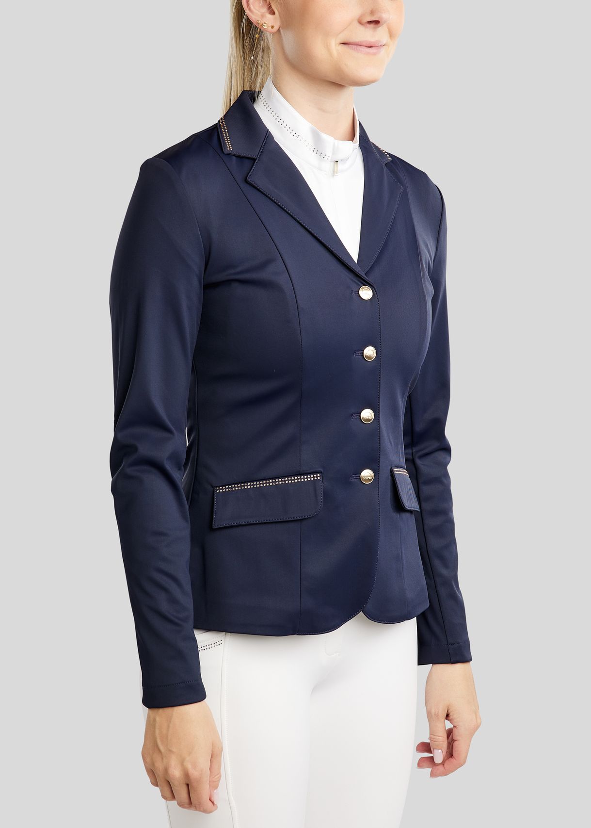 MoEverlisa Competition Jacket w. Champagne Crystals - Navy 