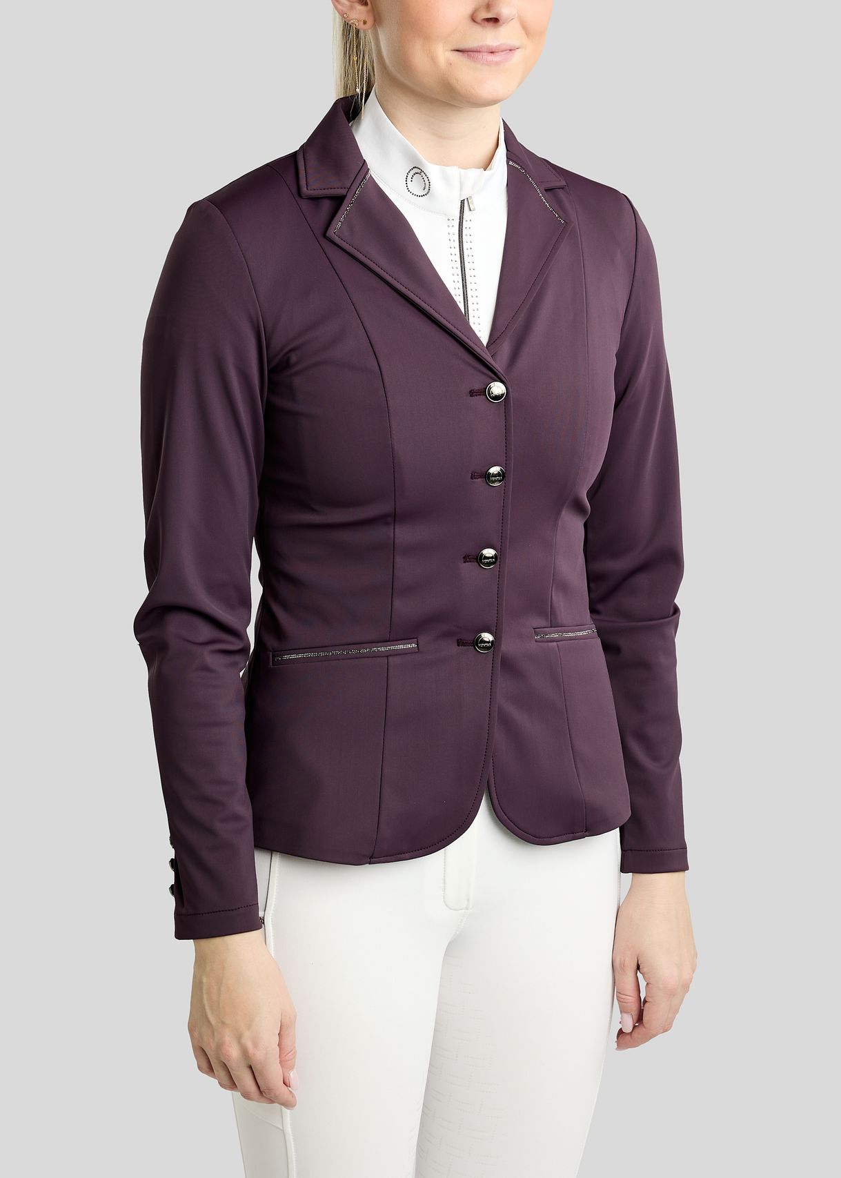 MoKira Softshell Competition Jacket w. Gun Metal Crystals - Fig 