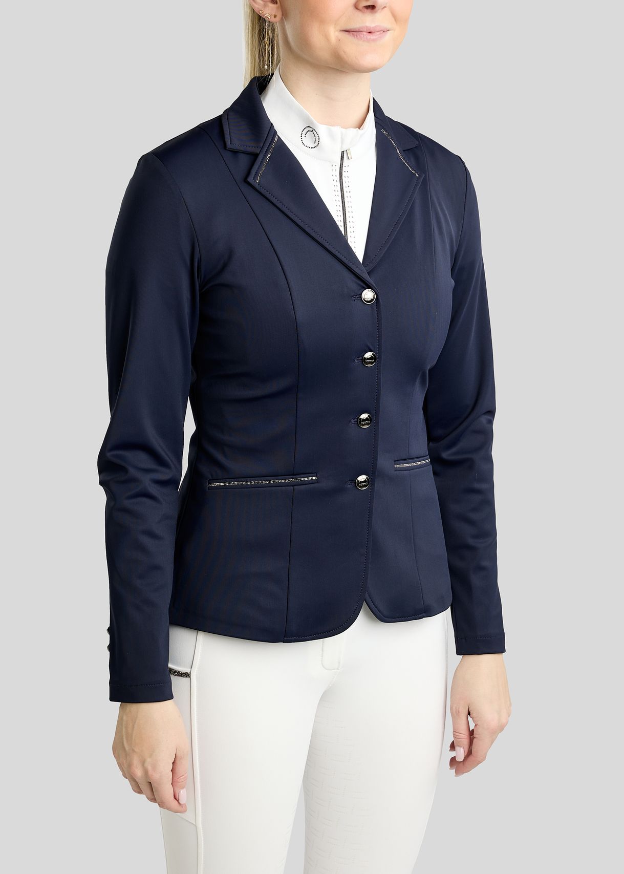 MoKira Softshell Competition Jacket w. Gun Metal Crystals - Navy 
