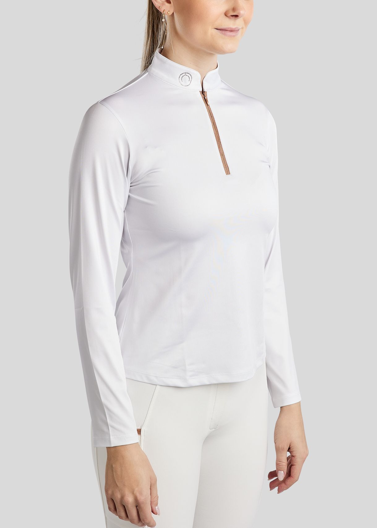 MoGlenda Competition Shirt w. Rosegold Caviar Tape - White 