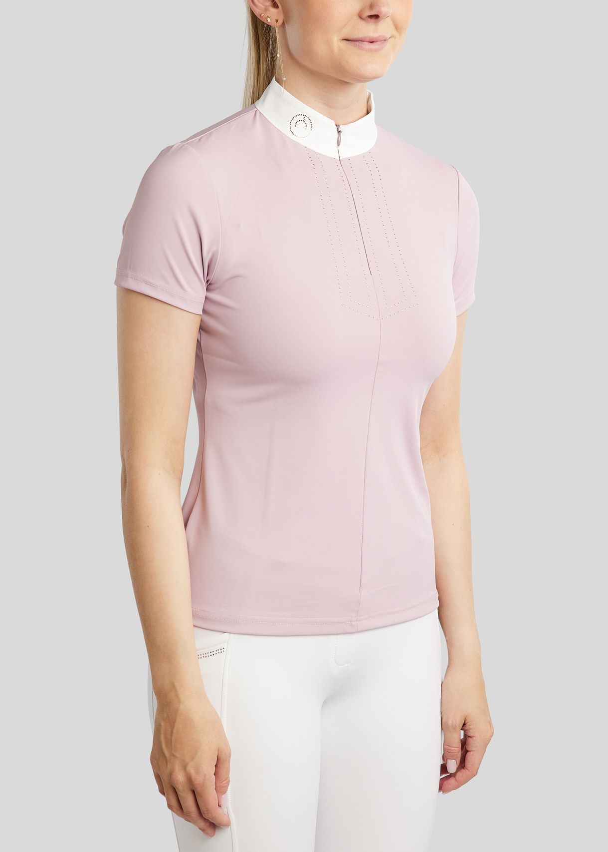 MoVioletta Competition Shirt w. Champagne Crystals - Cheeky Pink 