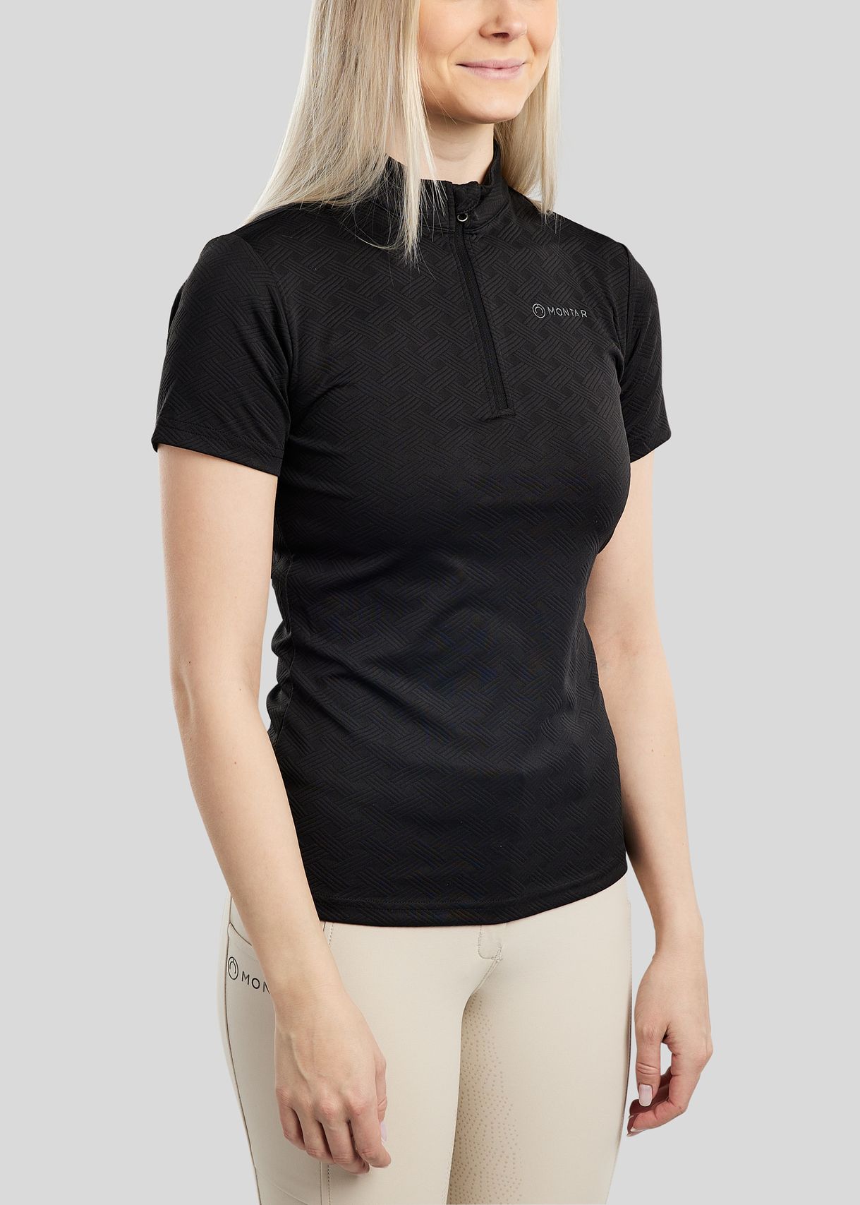 MoCilia REFINED Short Sleeved Jacquard Trainingsshirt - Black 
