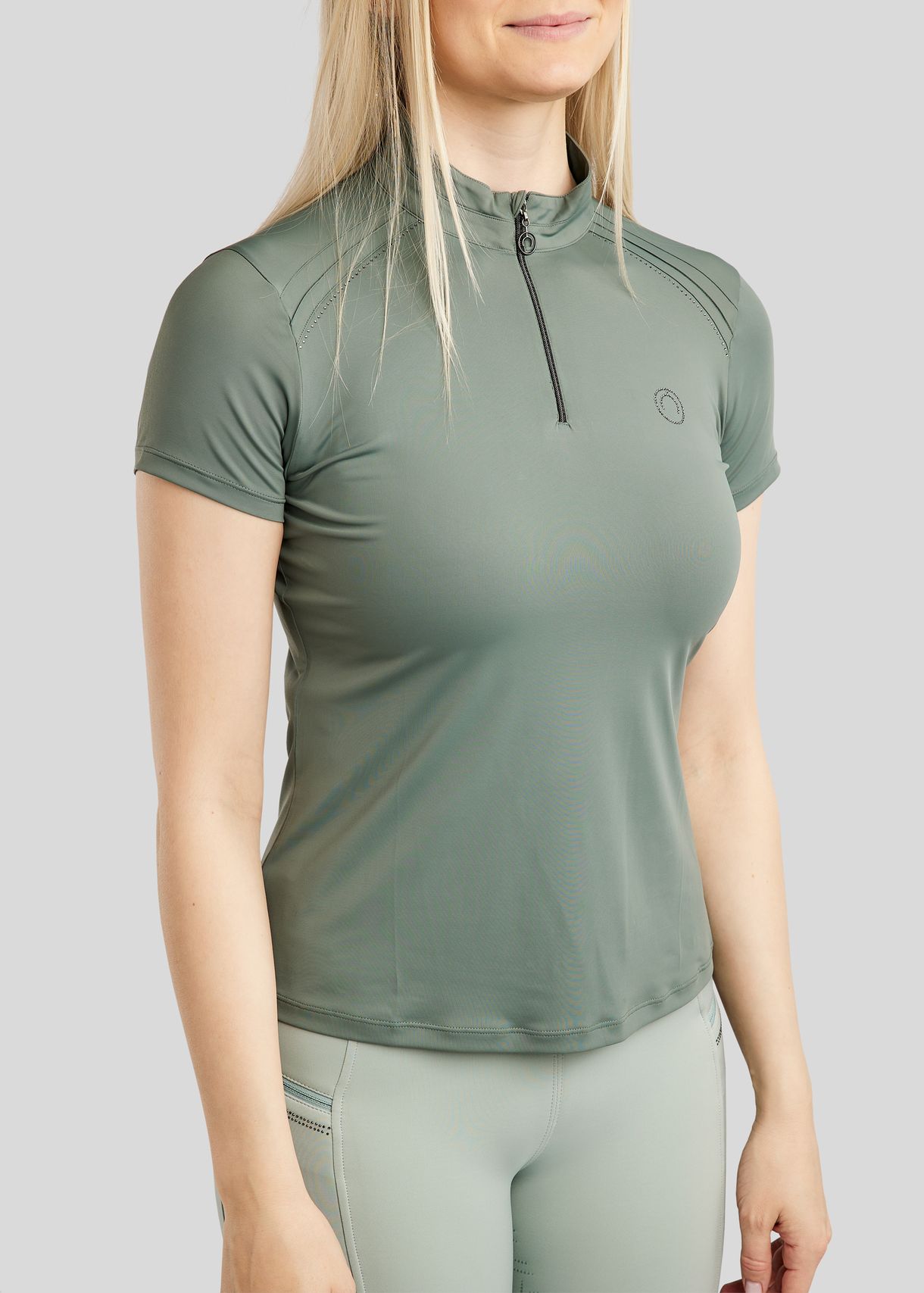 MoPearl SS Polo w. Pintucks - Jade