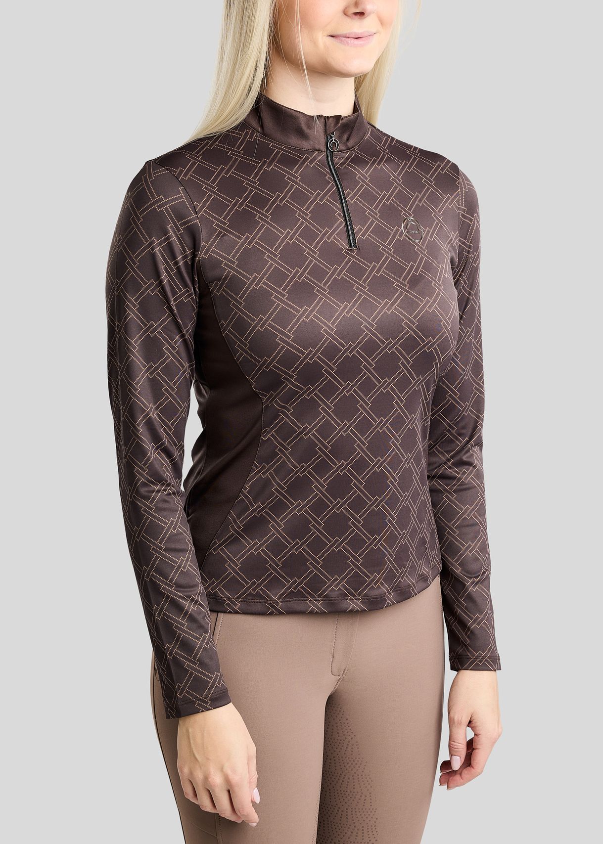 MoLeia Polo w. Allover Printed Lumber Check - Black Peony 