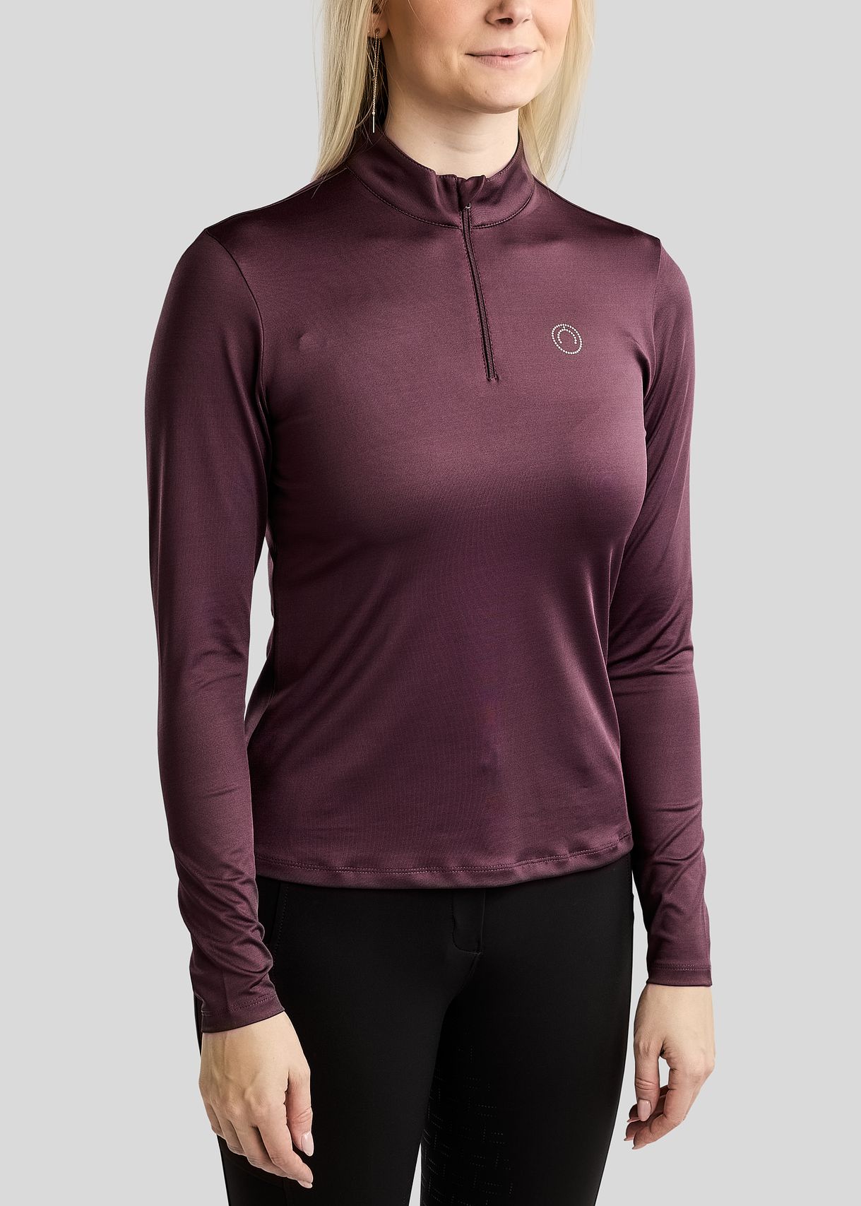 MoFair Long Sleeved Polo w. Gun Metal Logo Print - Fig 