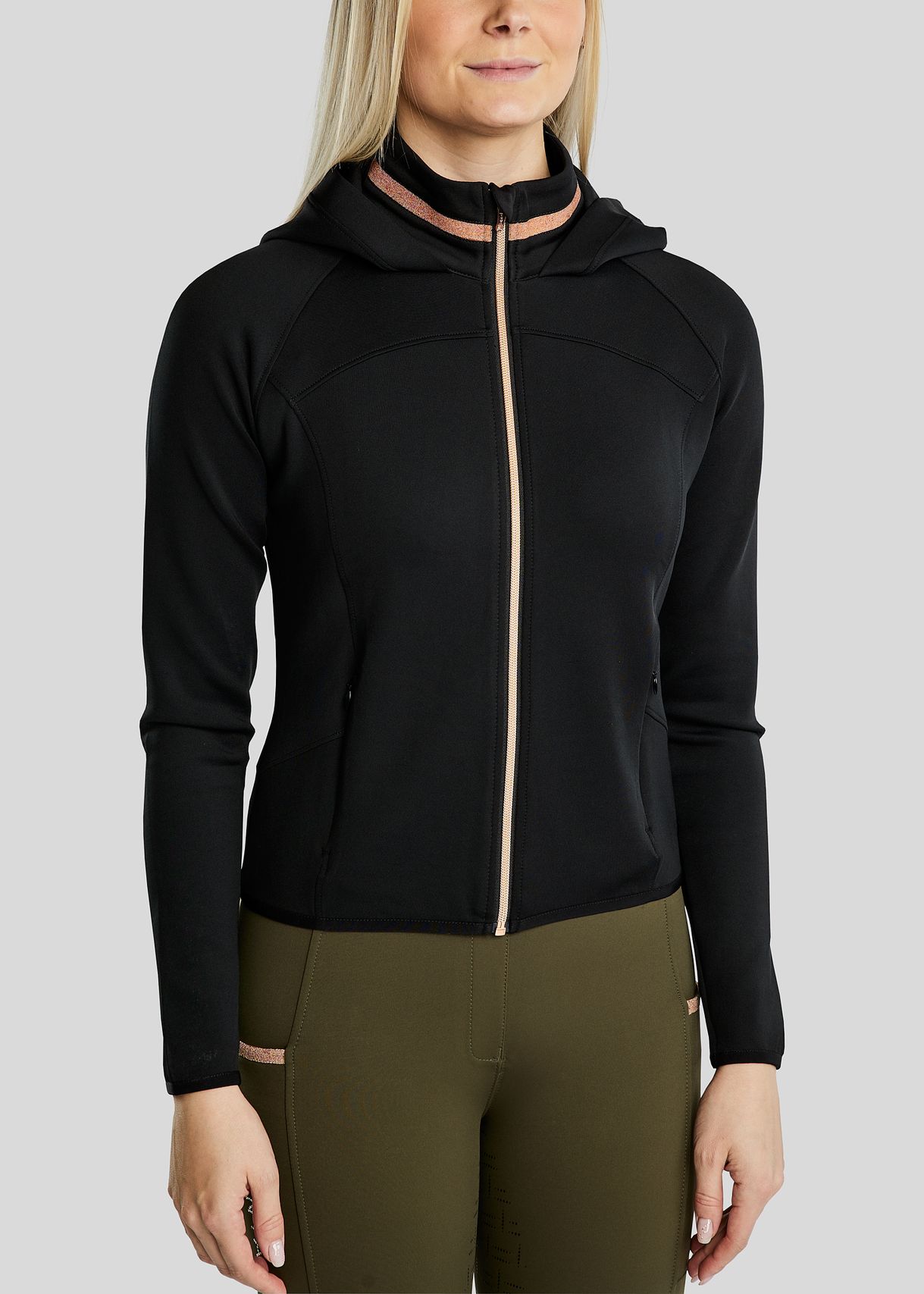 MoGlenda Jacket w. Rosegold Caviar Tape - Black 