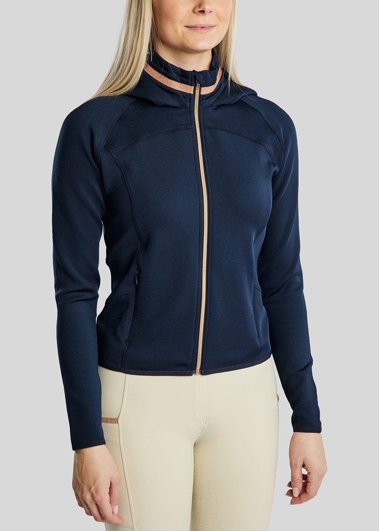 MoGlenda Jacket w. Rosegold Caviar Tape - Navy 