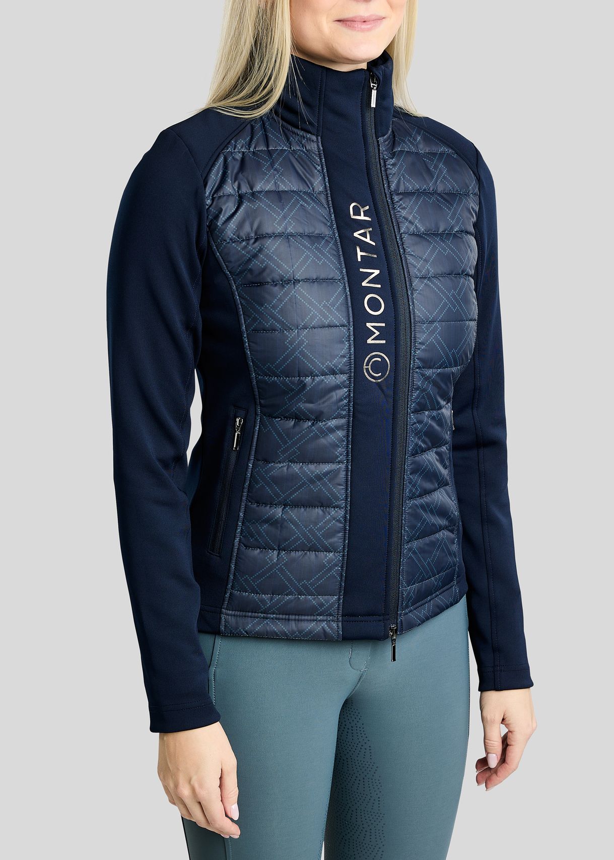 MoLeia Hybrid Jacket w. Lumber Check Print - Navy 