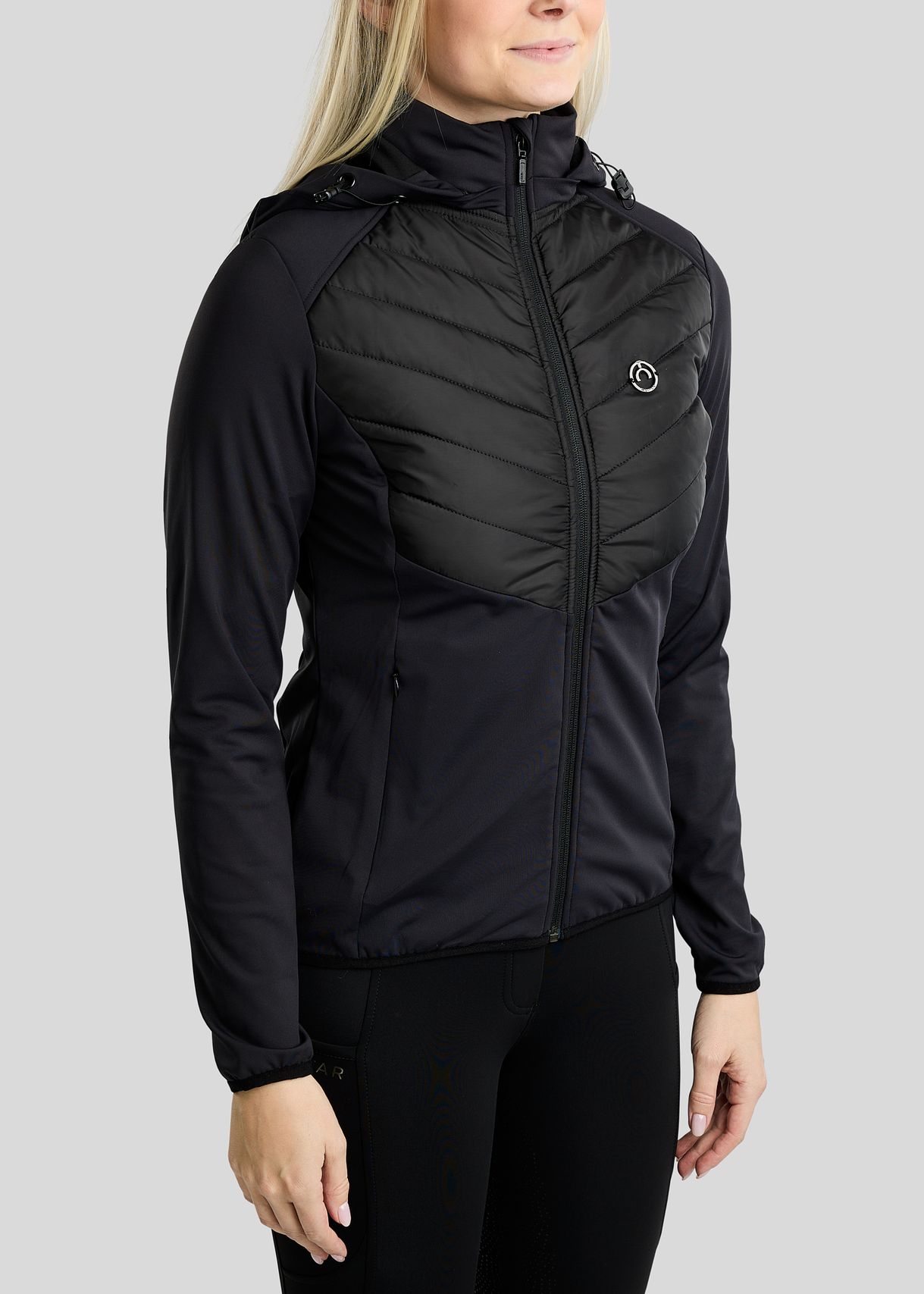 MoAddie Hybrid  Jacket w. Gun Metal Logo Charm - Black 