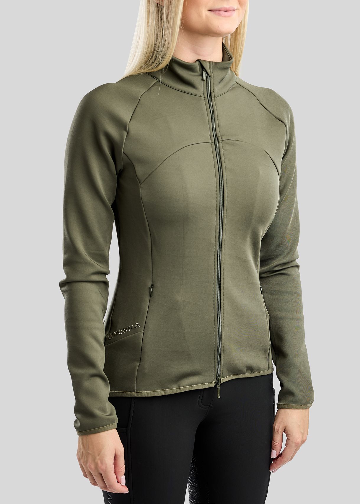 MoEverline Full Zip Jacket w. Golden Quartz Crystals - Forest Green 