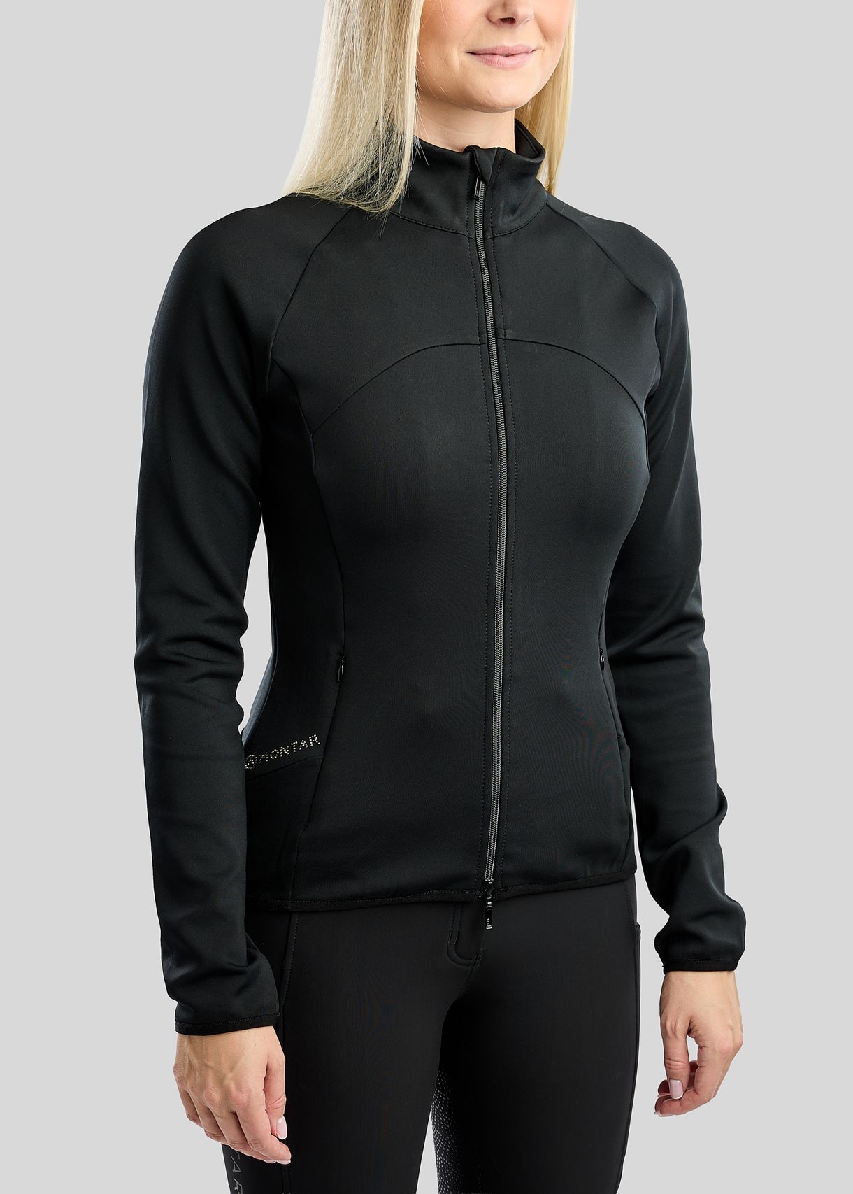 MoEverline Full Zip Jacket w. Golden Quartz Crystals - Black 