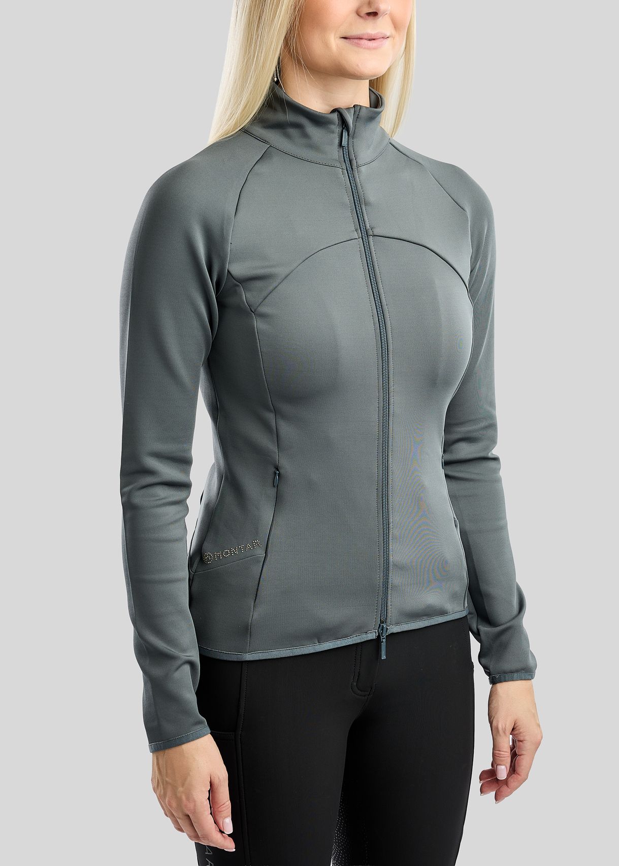 MoEverline Full Zip Jacket w. Golden Quartz Crystals - Dark Slate 