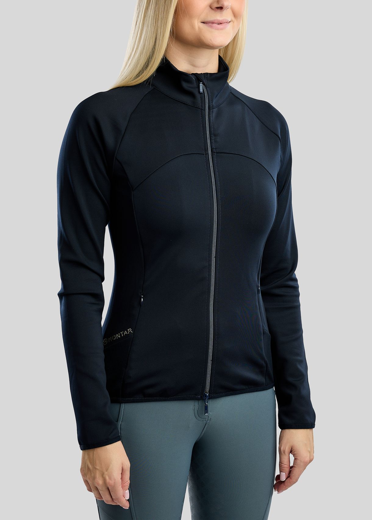 MoEverline Full Zip Jacket w. Golden Quartz Crystals - Navy 
