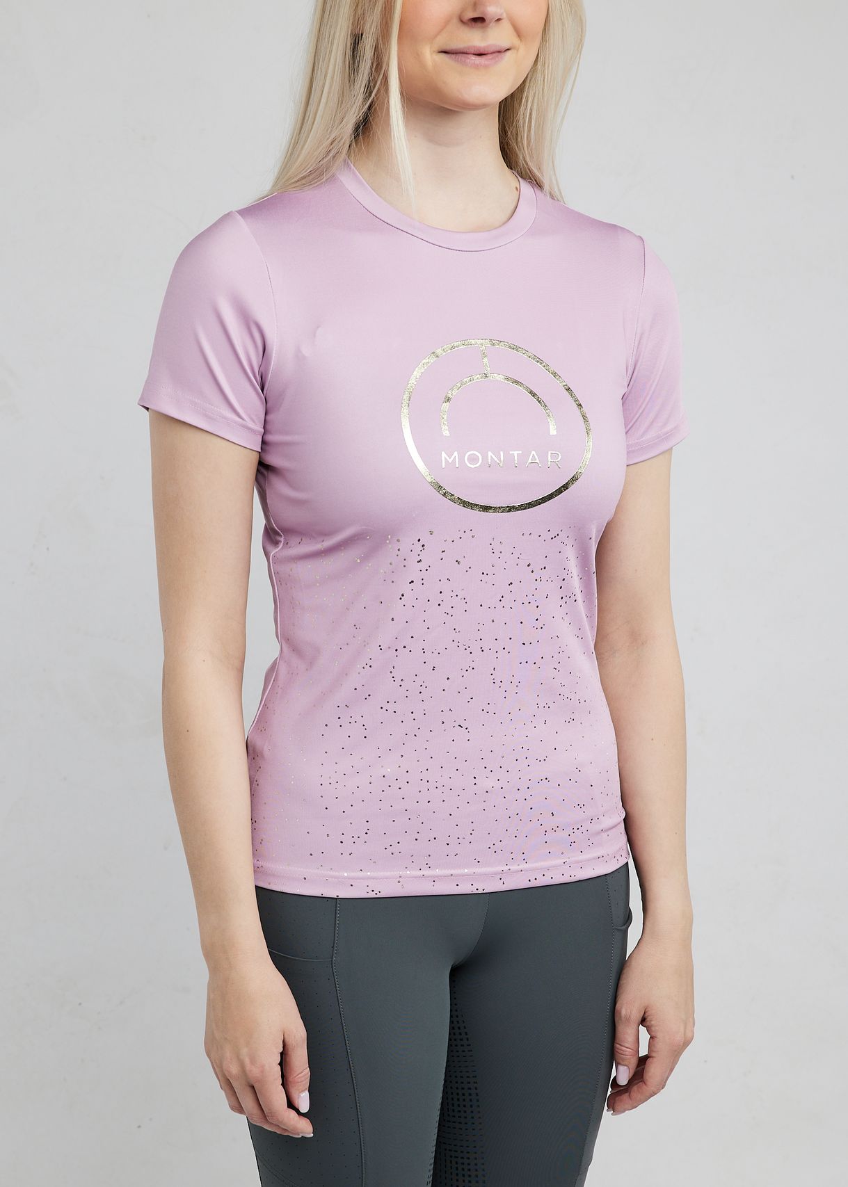MoCille Tee w. Champagne Print - Candy Pink