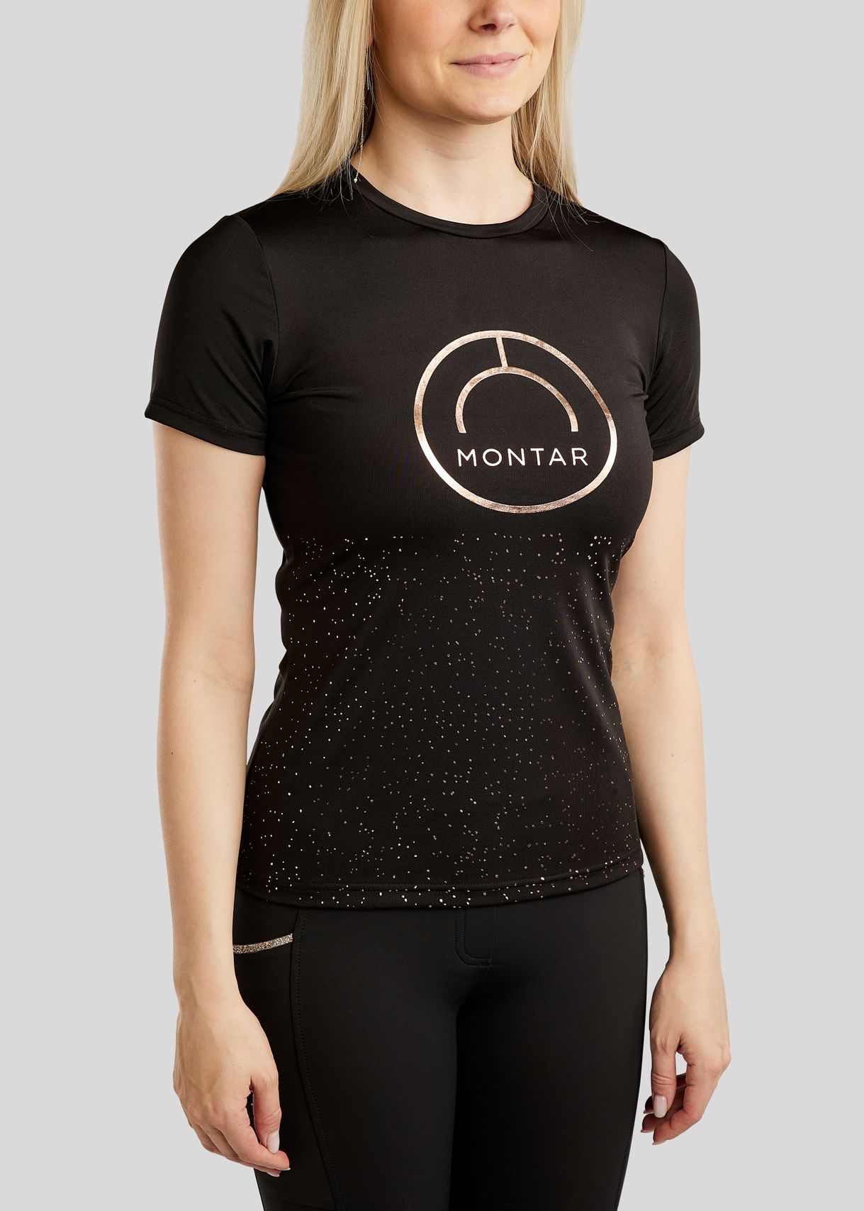 MoCille Tee w. Champagne Print - Black