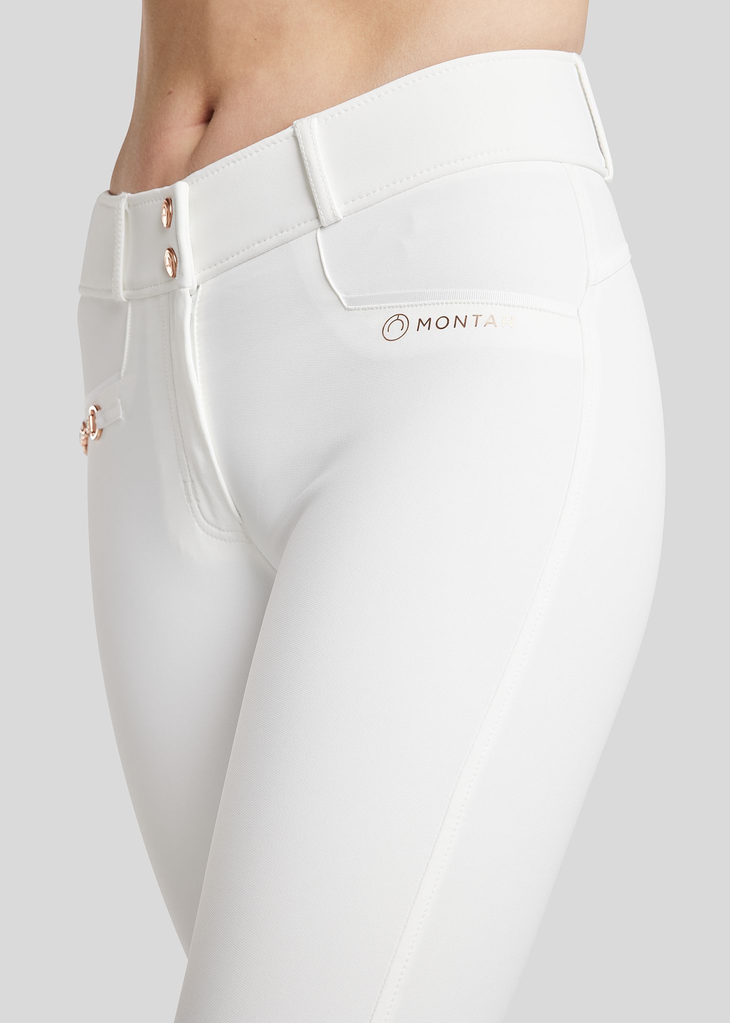 Molly Yati Breeches w. Rosegold Detalis - Fullgrip, White 