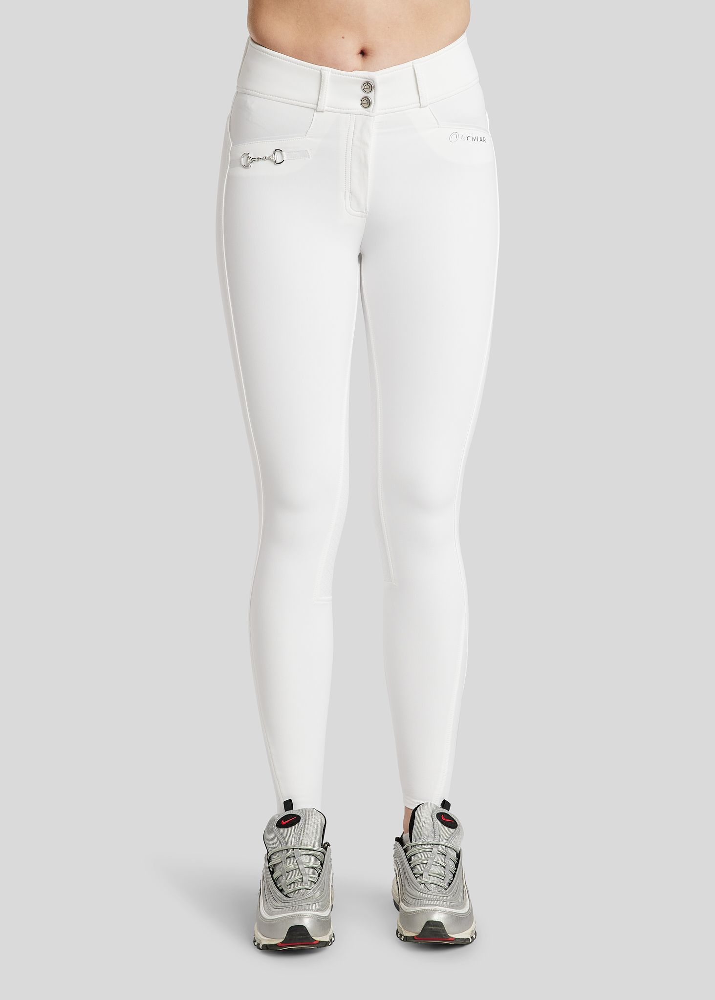 Molly Yati Breeches w. Silver Details - Fullgrip, White 