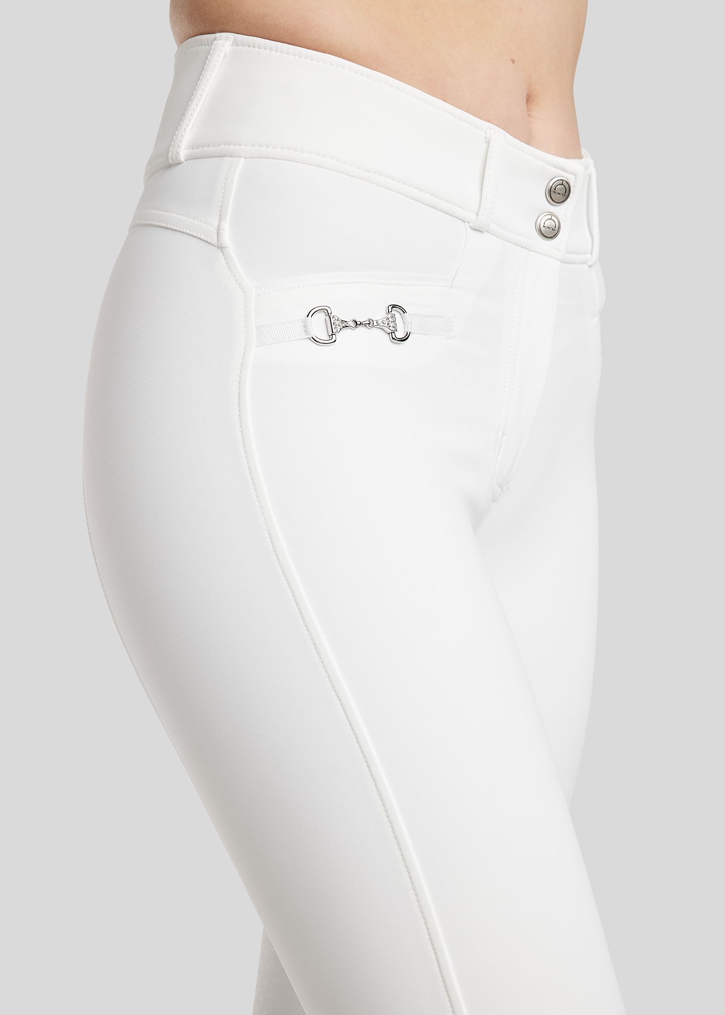 Molly Yati Breeches w. Silver Details - Fullgrip, White 
