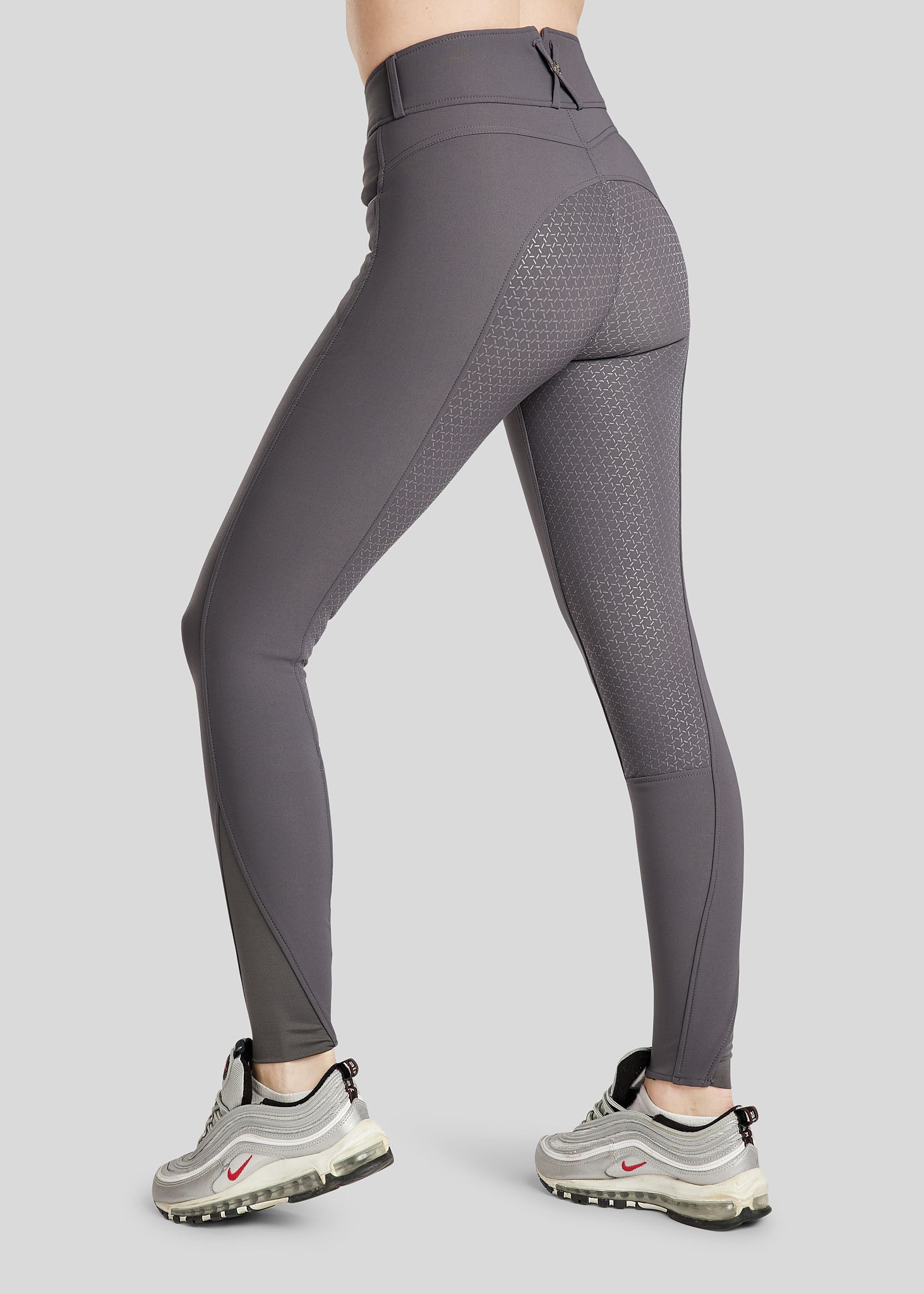 Molly Yati Breeches w. Silver Details - Fullgrip, Grey 