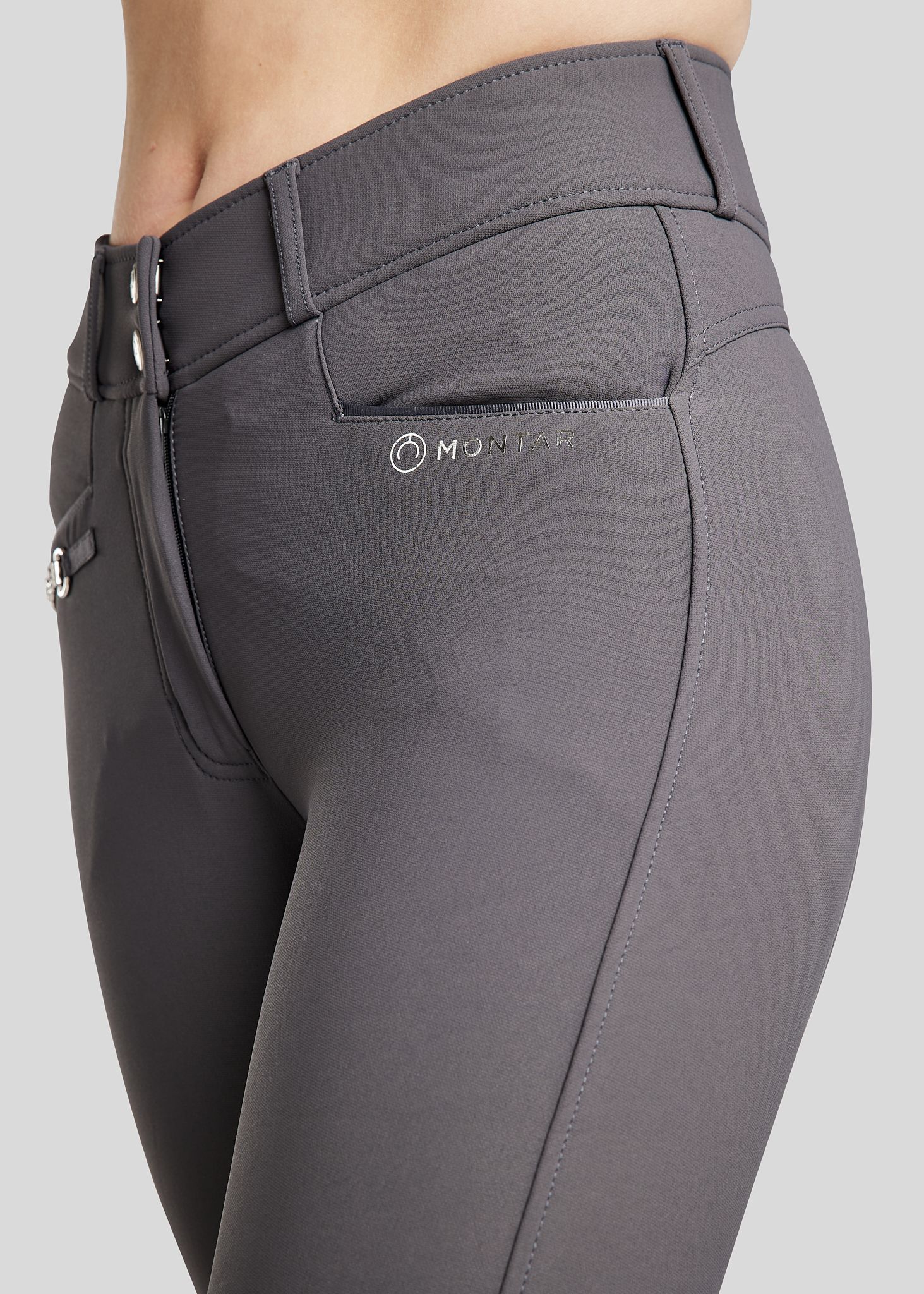 Molly Yati Breeches w. Silver Details - Fullgrip, Grey 