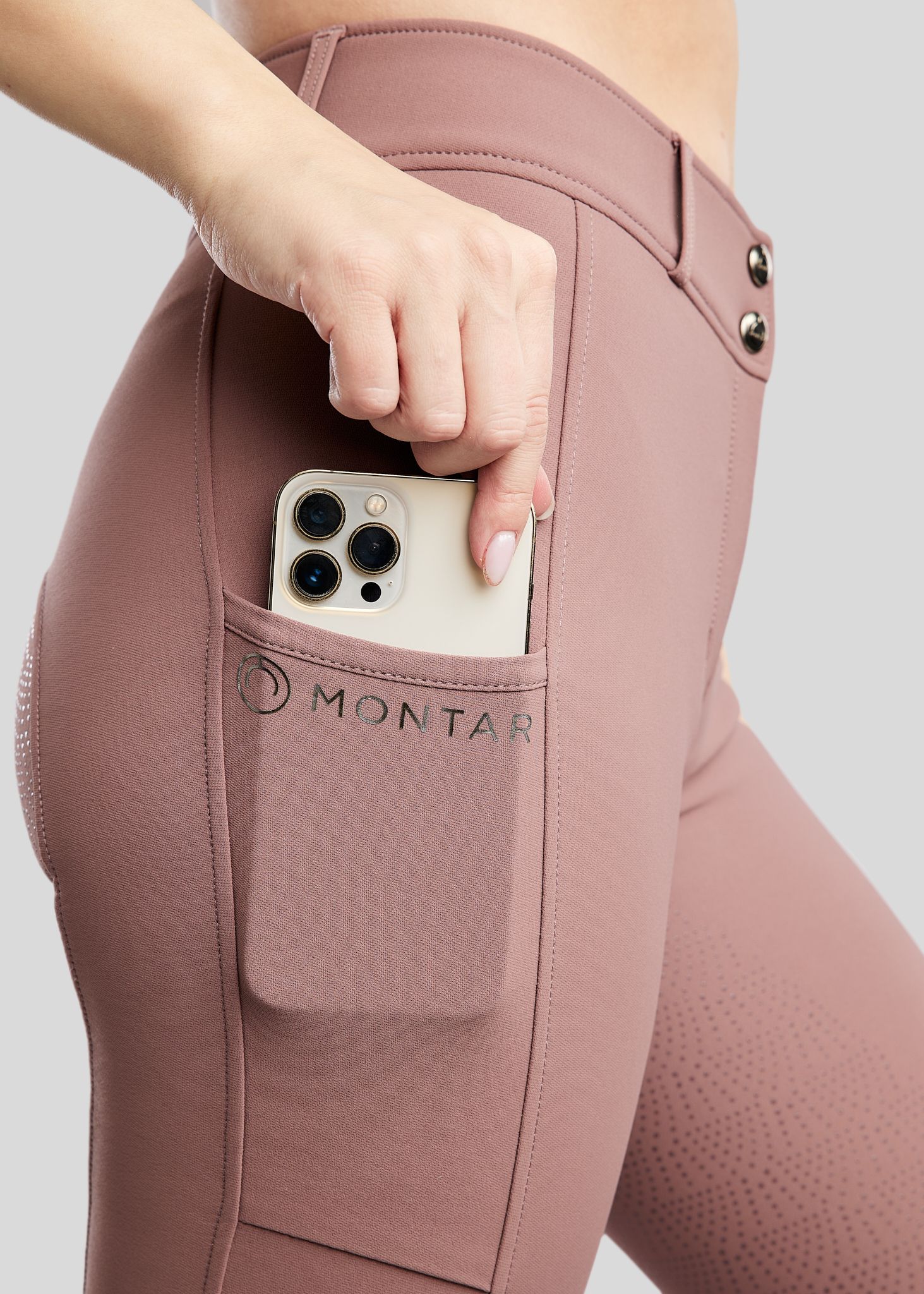 Megan Breeches w. Phone Pockets - Fullgrip, Dusty Rose 
