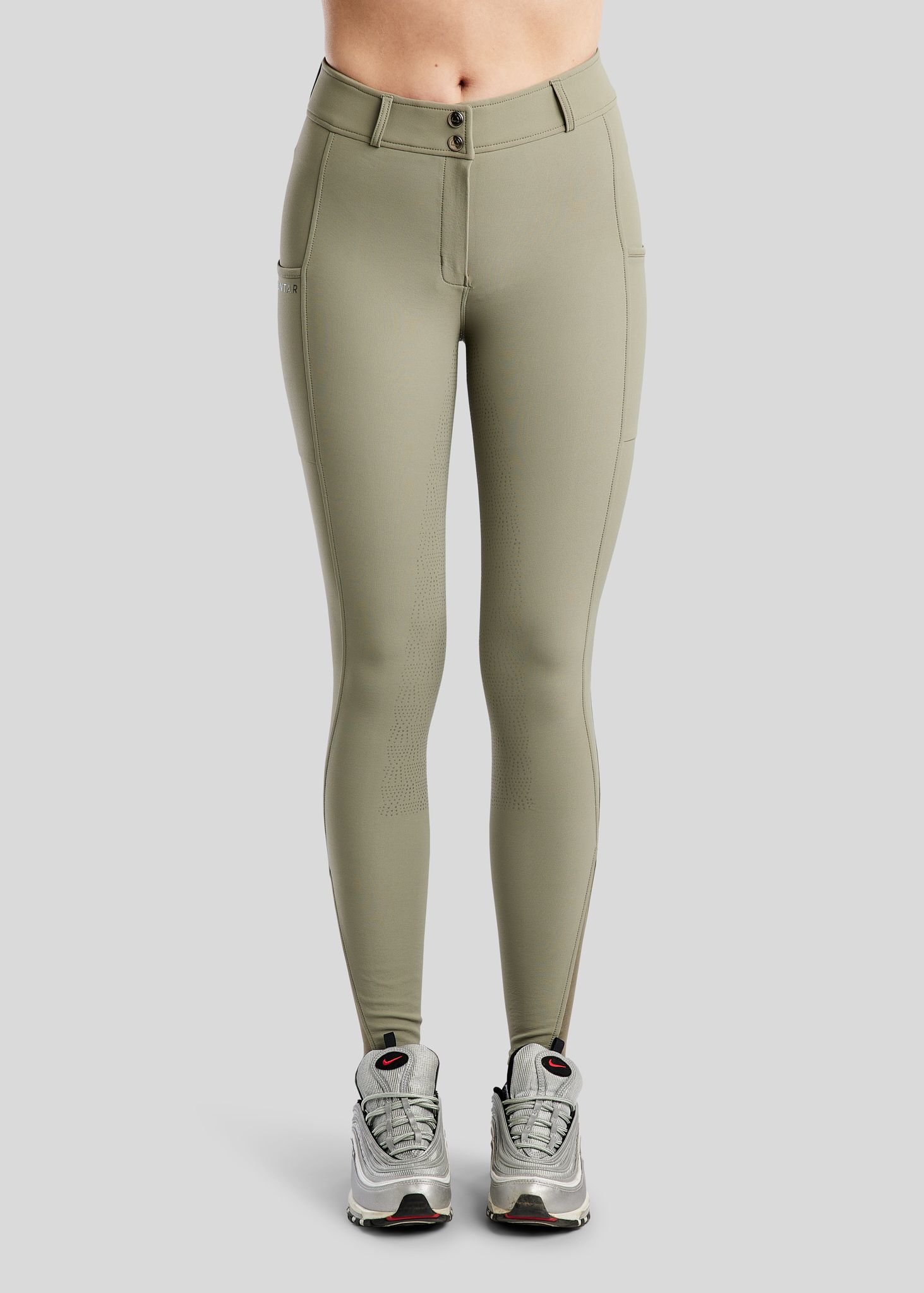 Megan Breeches w. Phone Pockets - Fullgrip, Dusty Green 