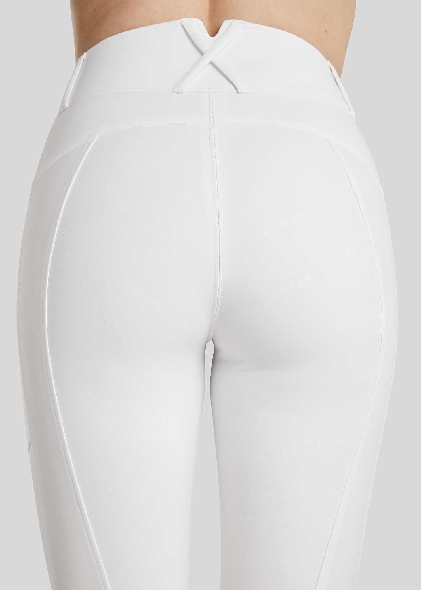 Michelle Tights w. Rosegold Logo - Fullgrip, White 