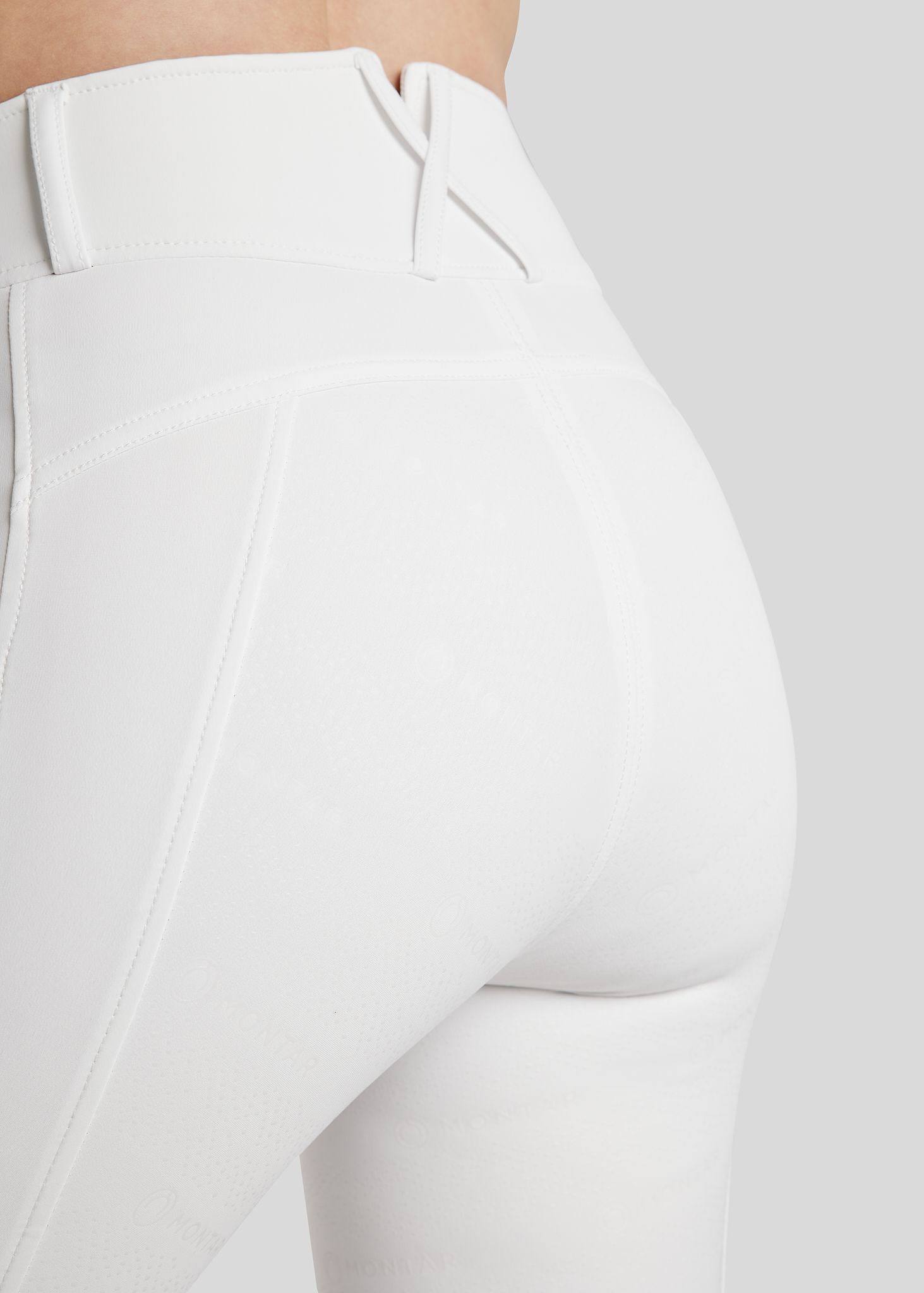 Michelle Tights w. Rosegold Logo - Fullgrip, White 