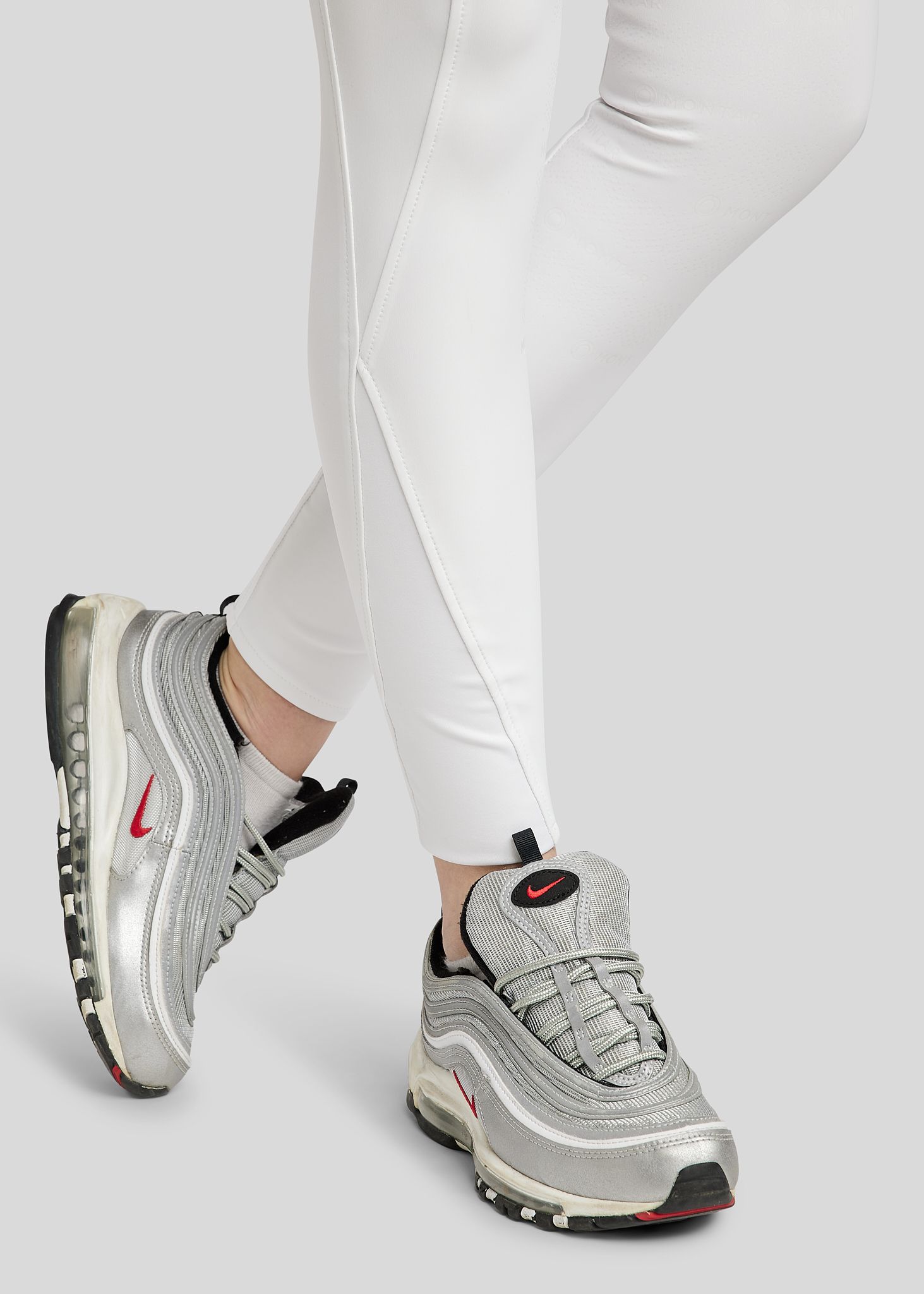 Michelle Tights w. Rosegold Logo - Fullgrip, White 