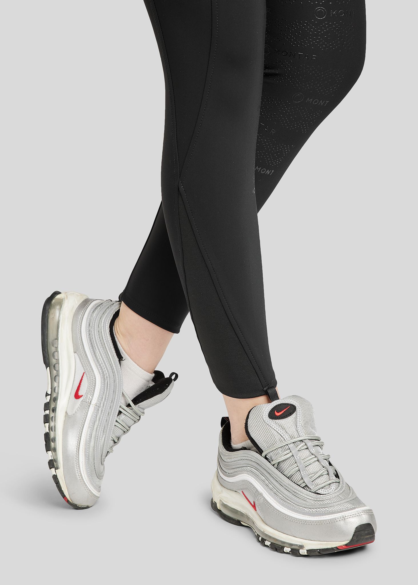 Michelle Tights w. Rosegold Logo - Fullgrip, Black 